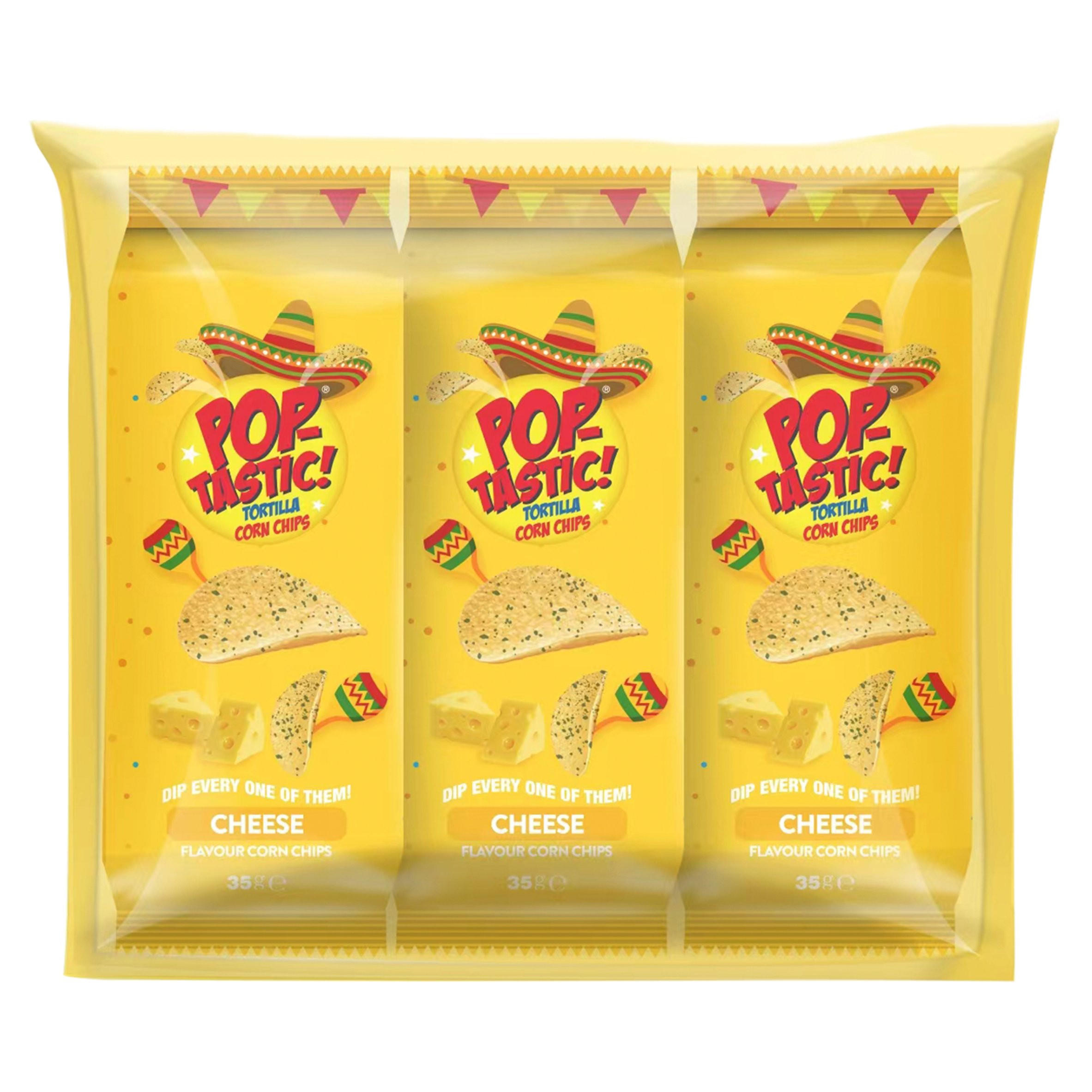 Pop-Tastic! Cheese Flavour Corn Chips 3 x 35g