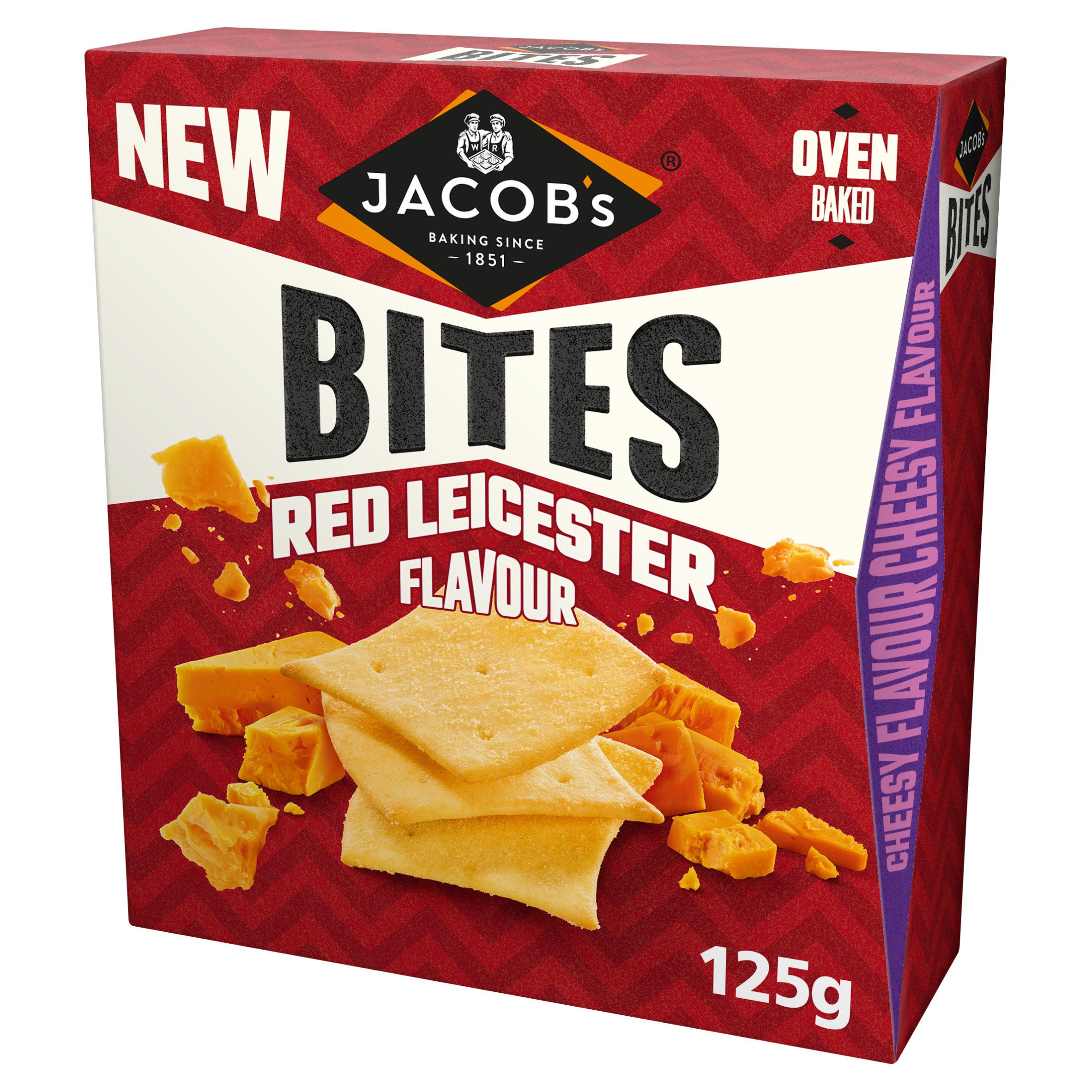 Jacob's Bites Red Leicester Crackers 125g