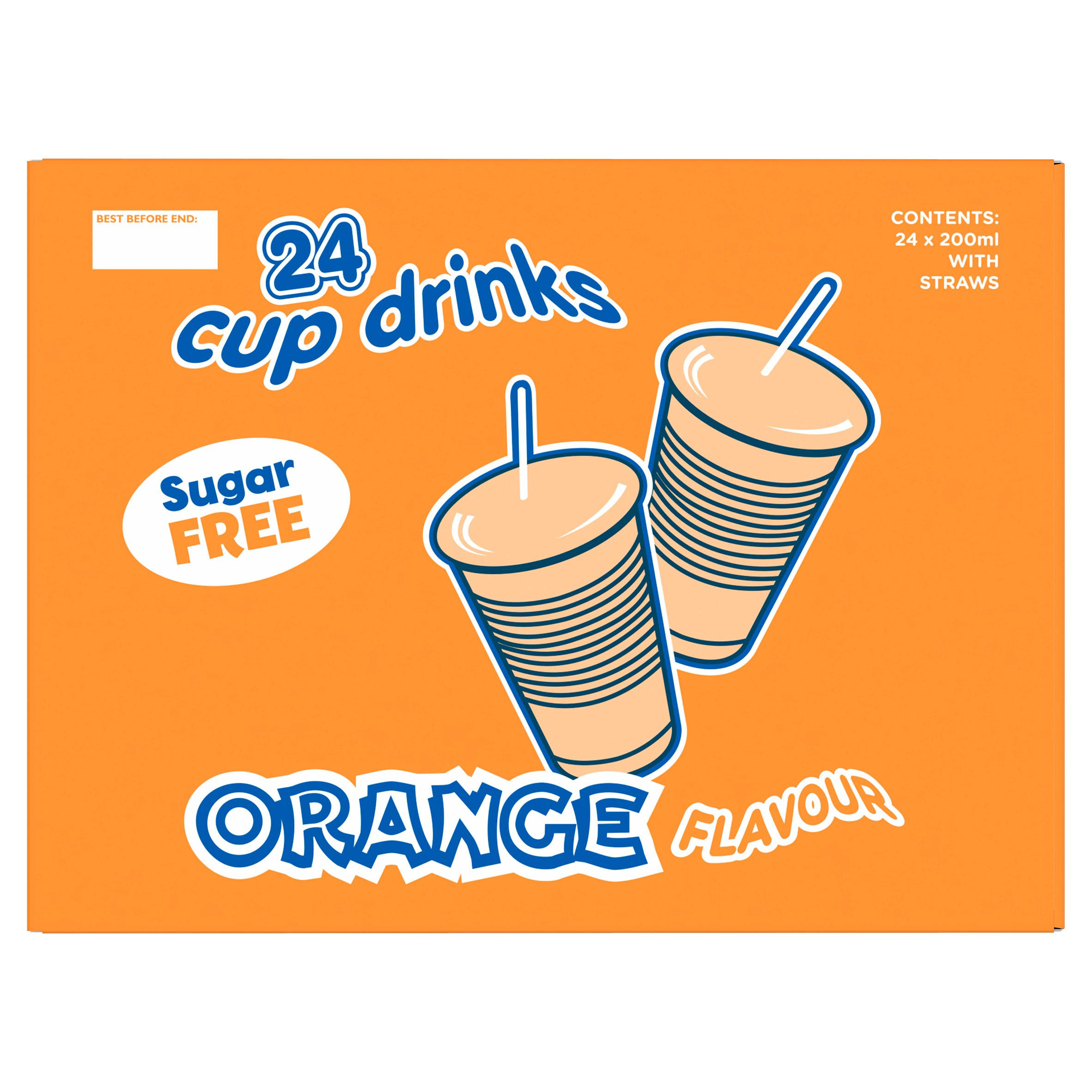Big Time Orange Flavour Cup Drinks 24 x 200ml