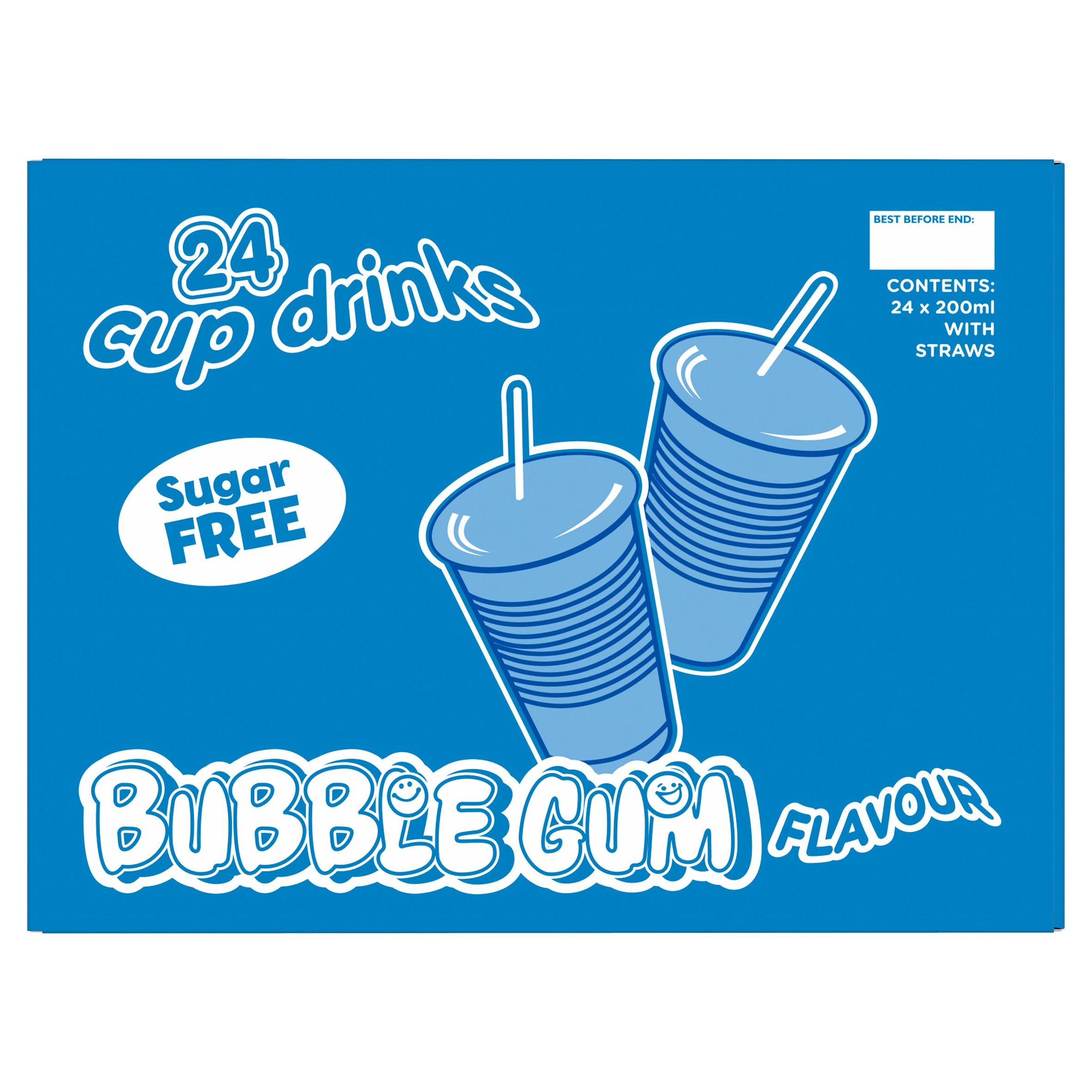 Big Time Bubble Gum Flavour Cup Drinks 24 x 200ml