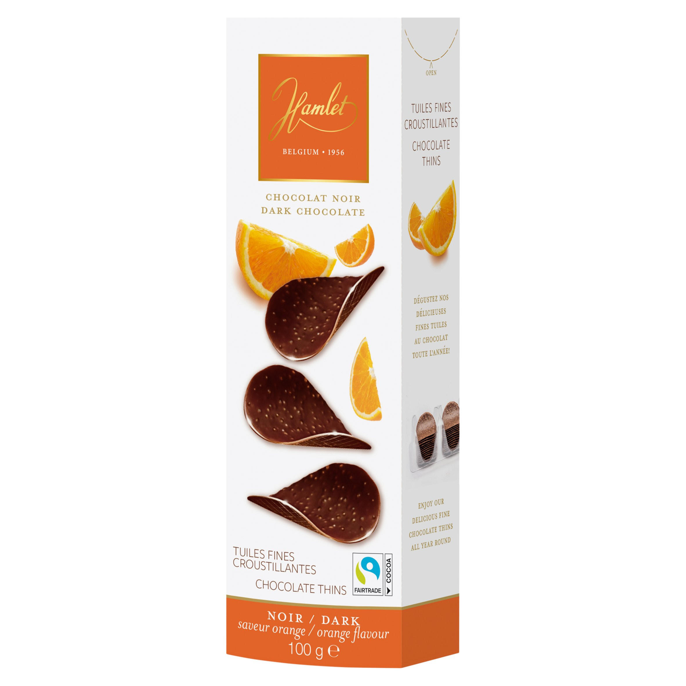 Hamlet Orange Flavour Dark Chocolate Thins 100g