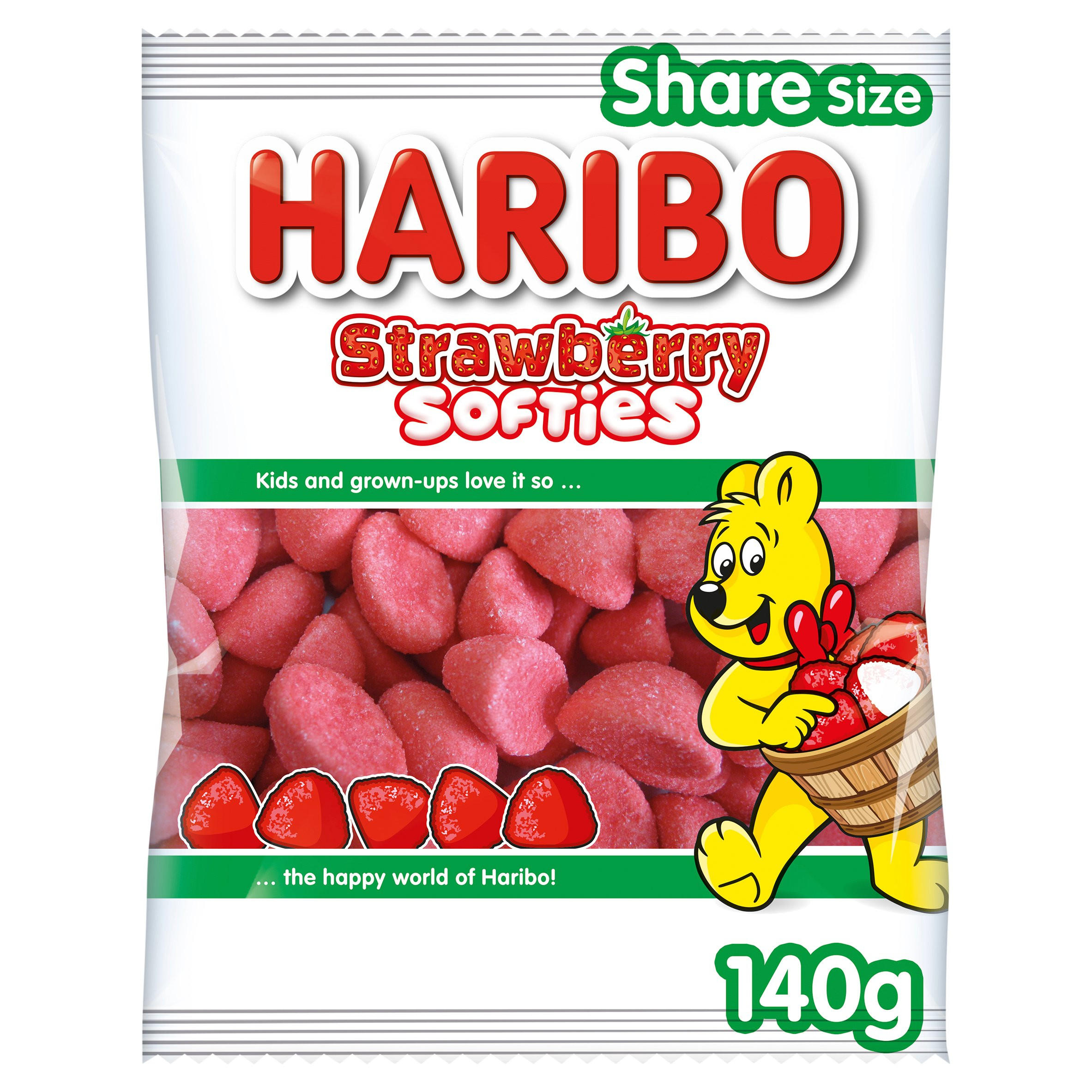 HARIBO Strawberry Softies Sweets Sharing Bag 140g