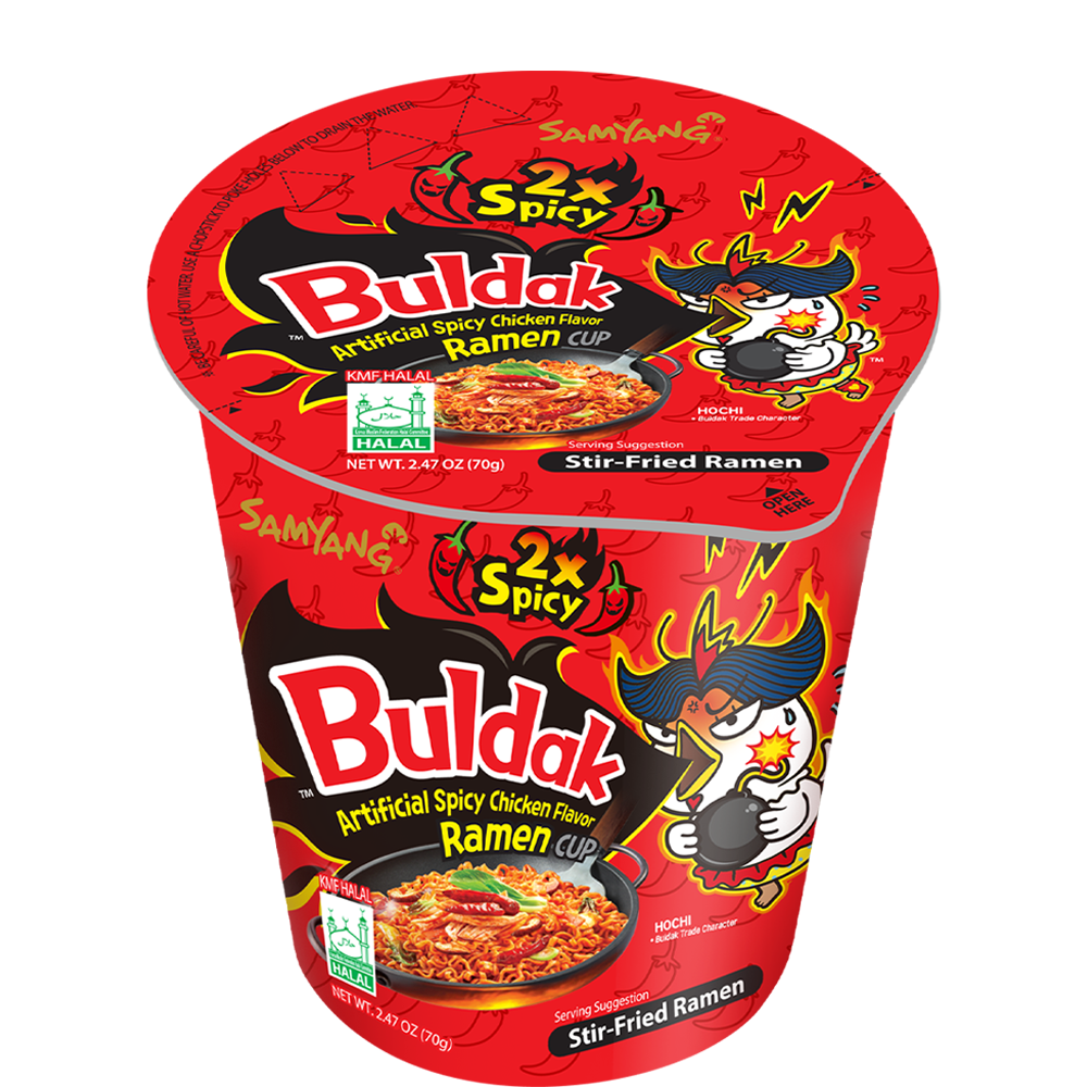 Samyang Buldak 2x Spicy Chicken Flavor Ramen Stir-Fried Noodle Cup