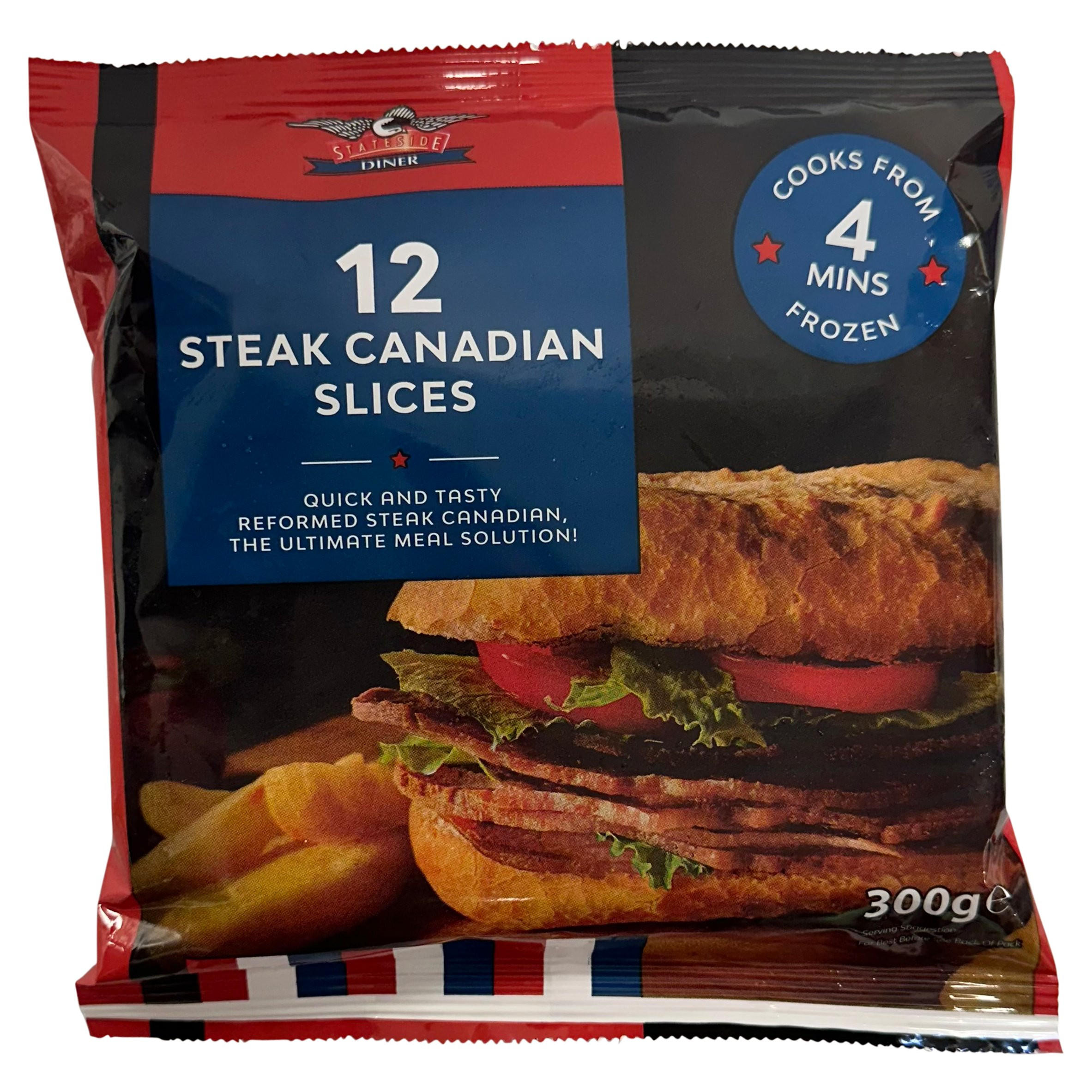 Stateside Diner 12 Steak Canadian Slices 300g