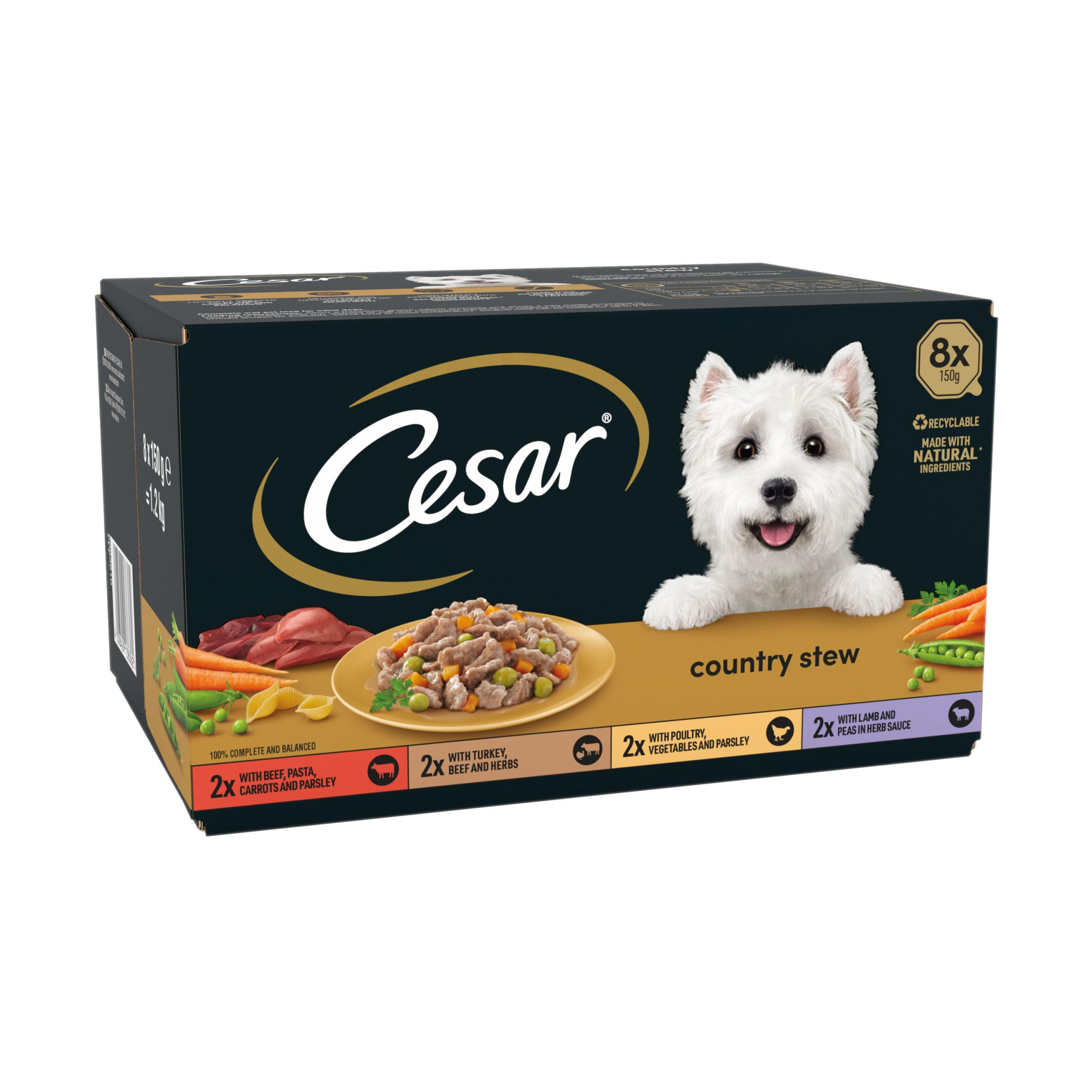 CESAR® Country Stew Adult Wet Dog Food Trays Special Selection 8 x 150g