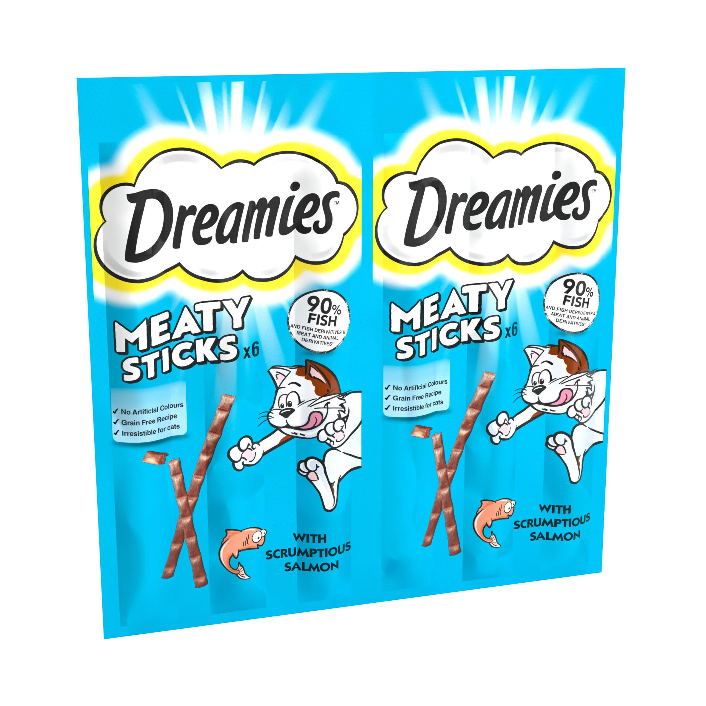 DREAMIES™ Meaty Sticks Adult Cat Treats with Scrumptious Salmon 30g