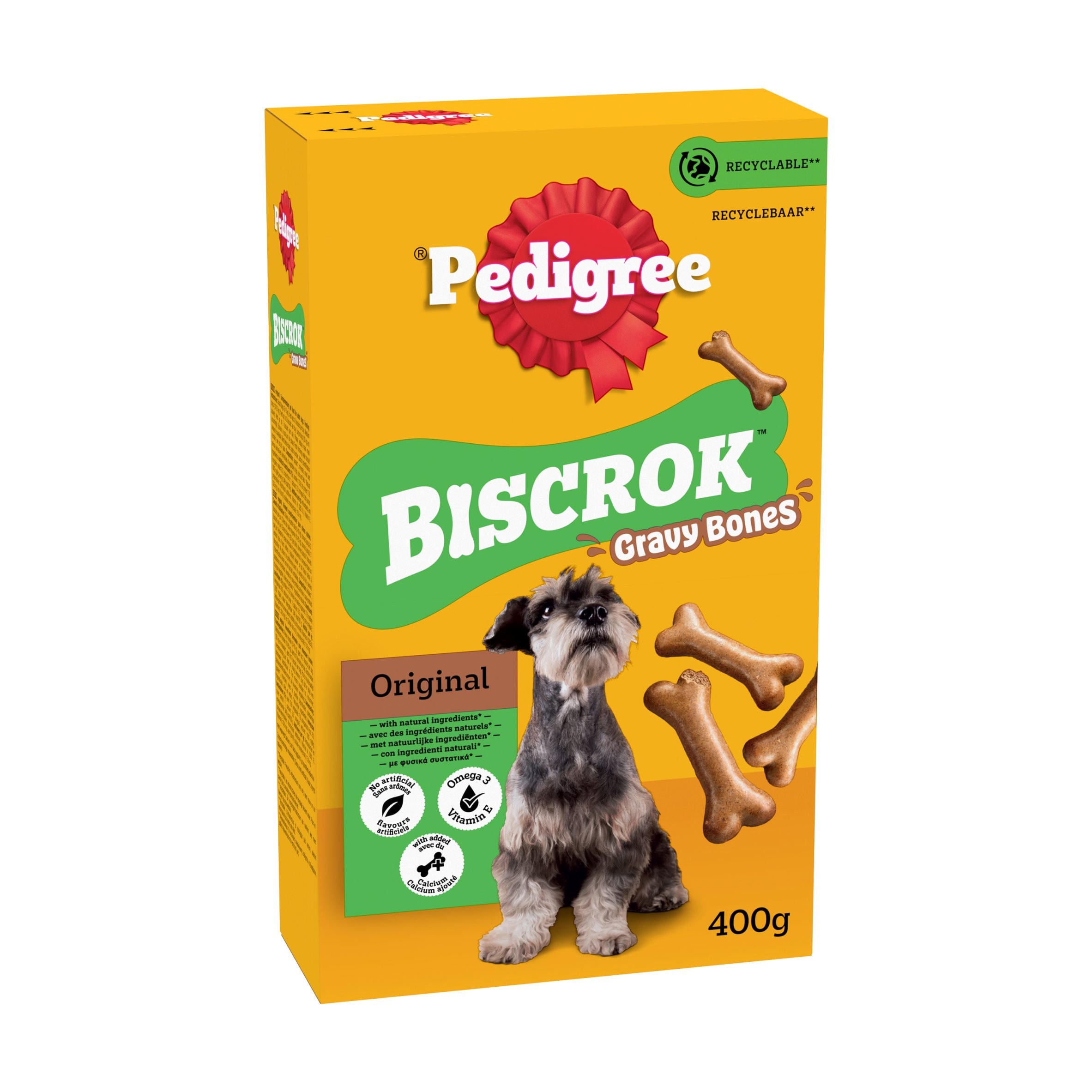 PEDIGREE® BISCROK™ Gravy Bones Dog Treats 400g