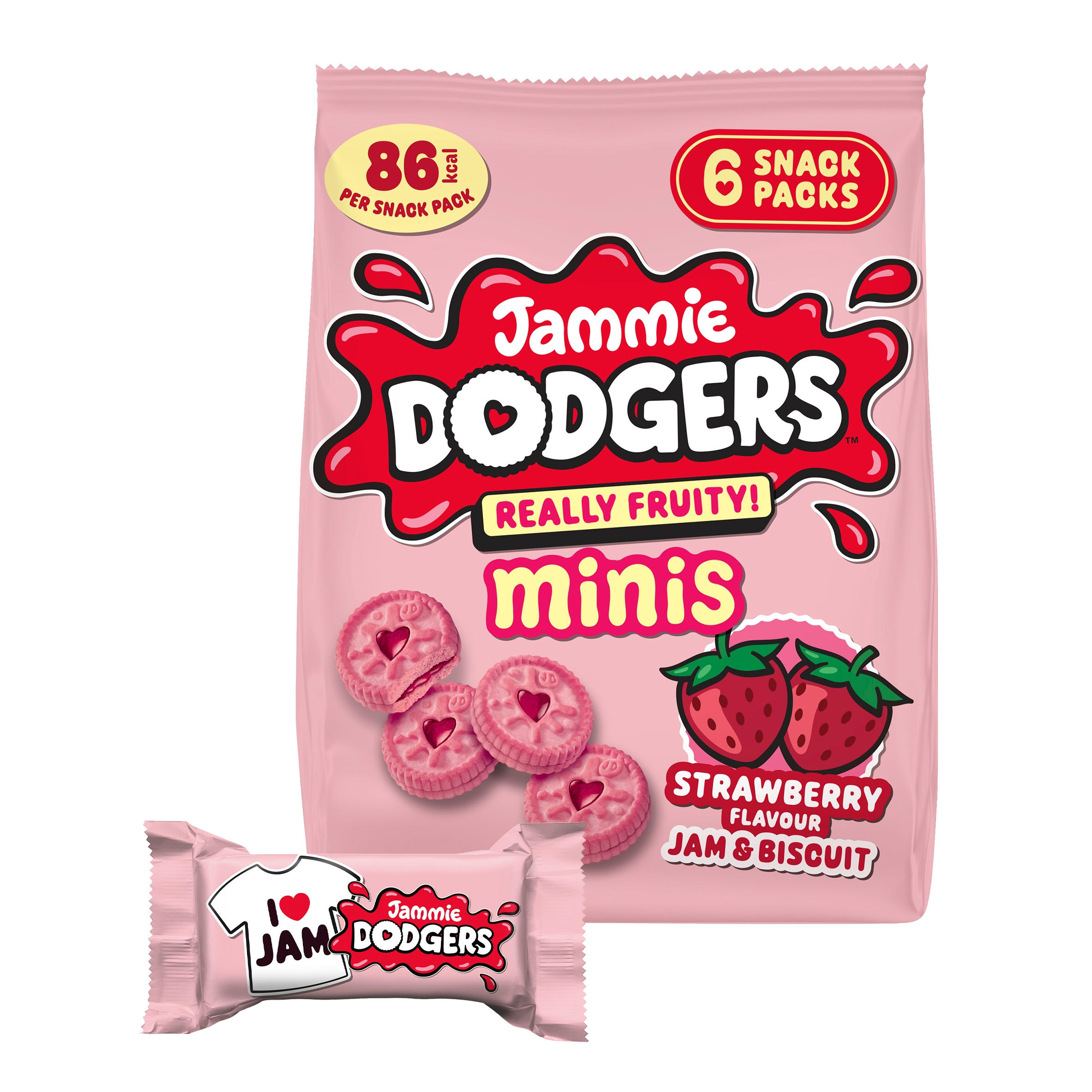 Jammie Dodgers Minis Strawberry Flavour Jam & Biscuit 6 x 20g (120g)