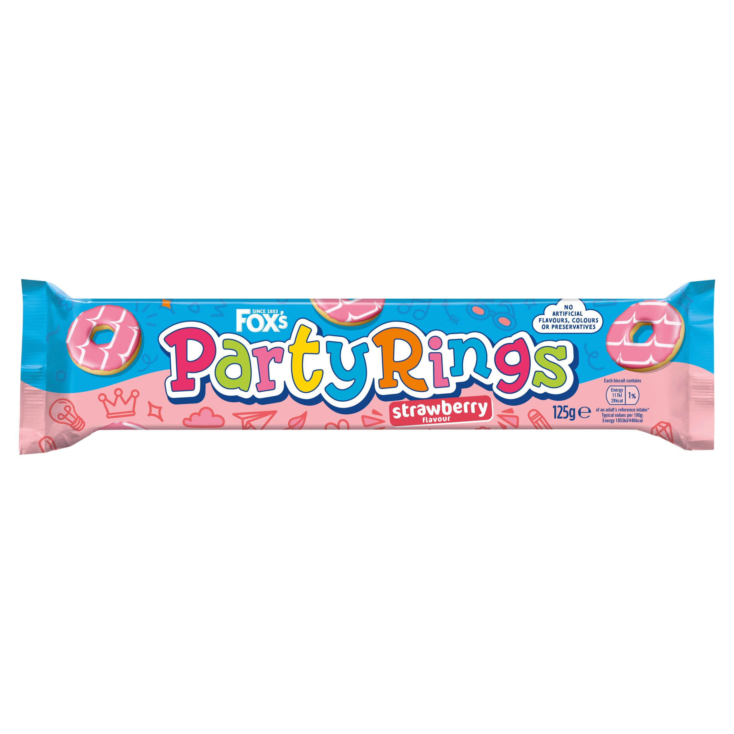 Fox's Party Rings Strawberry Flavour 125g