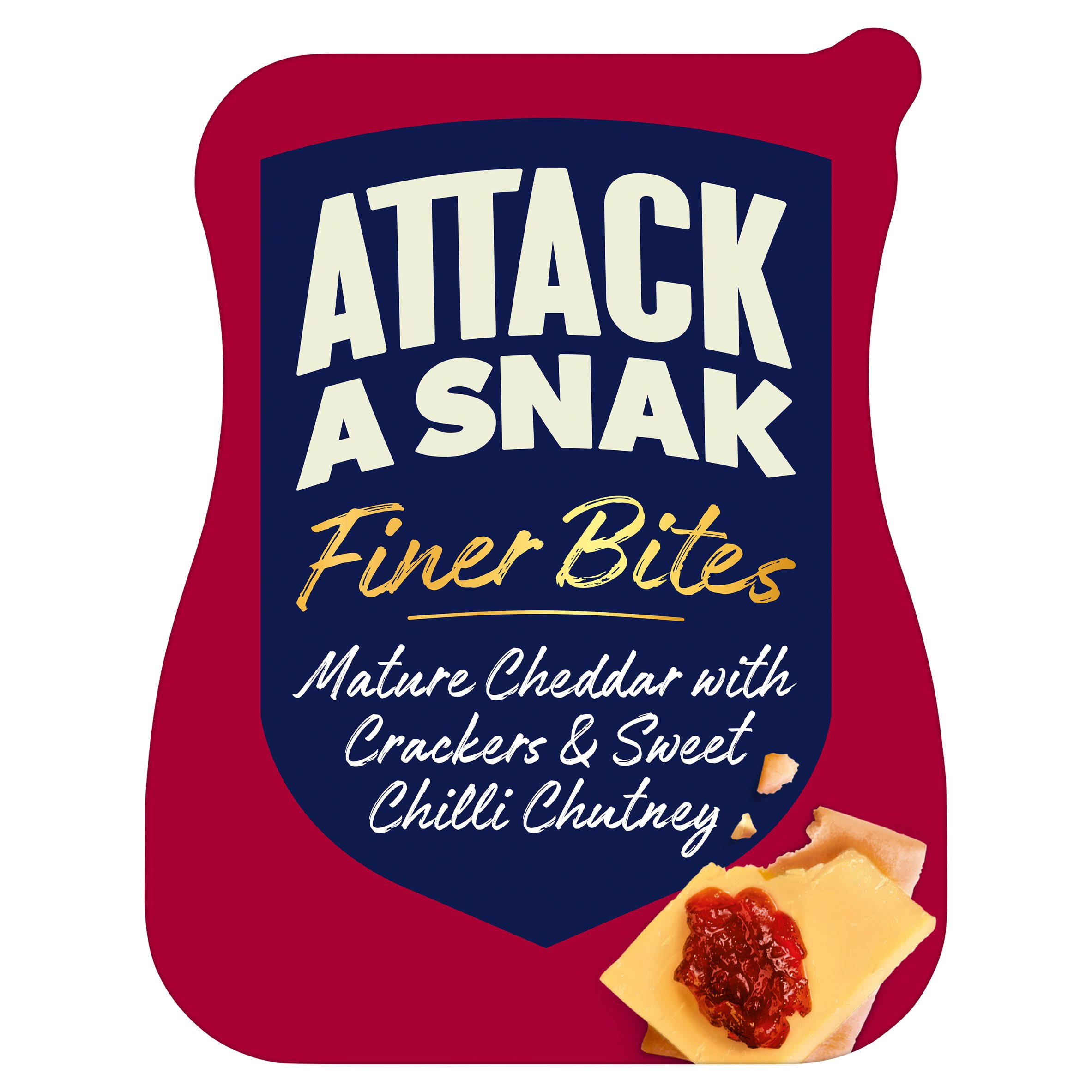 Attack a Snak Finer Bites Mature Cheddar with Crackers & Sweet Chilli Chutney 72g