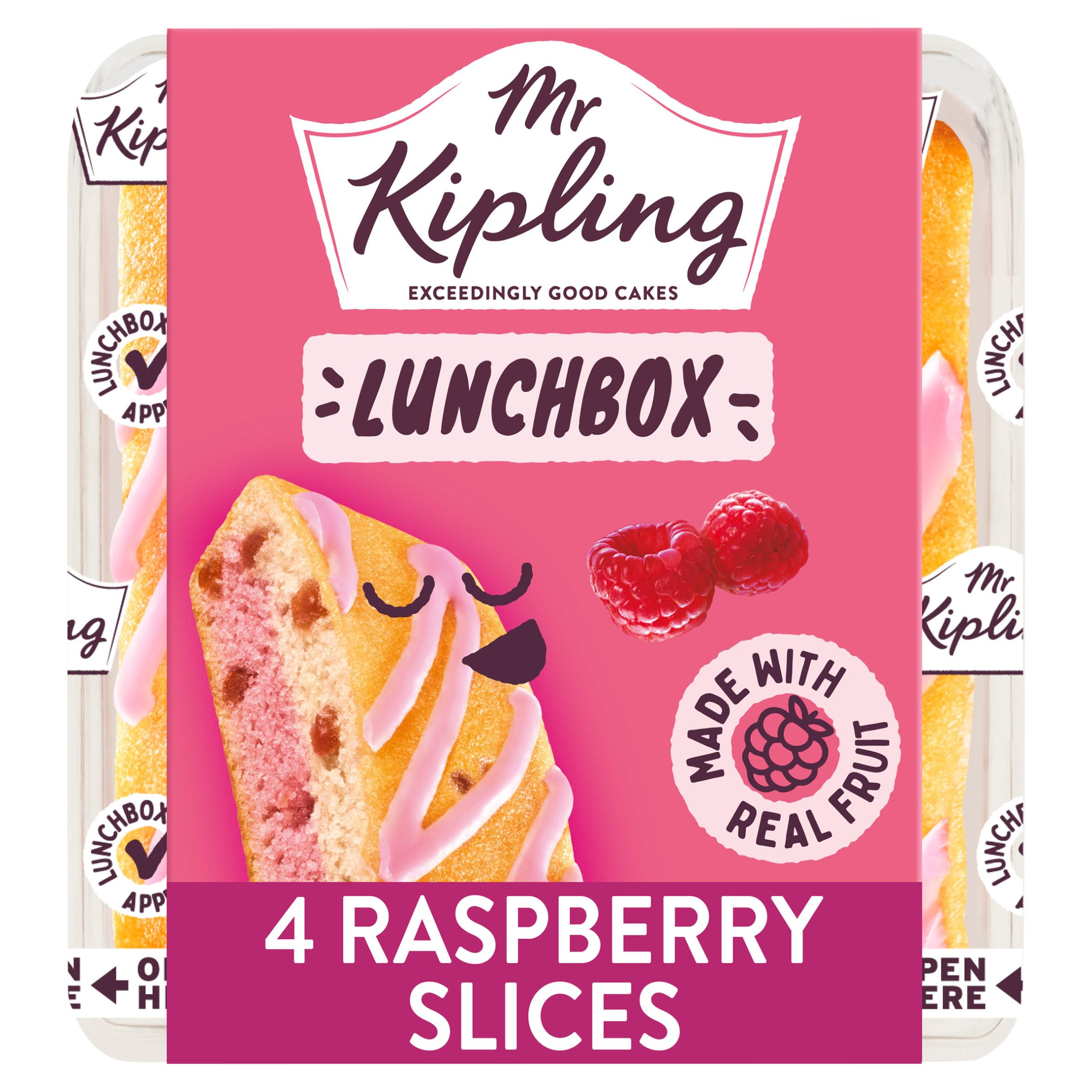 Mr Kipling Lunchbox Raspberry Cake Slices 4 pack