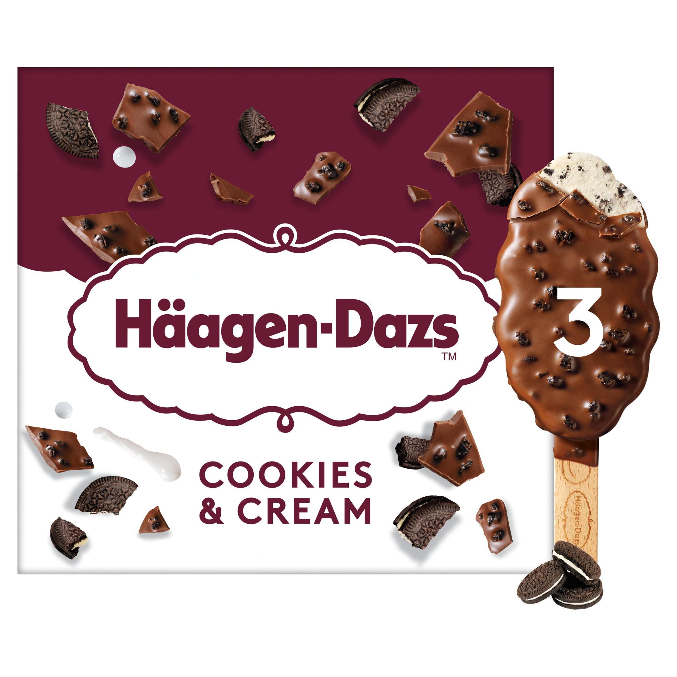 Häagen-Dazs Crunchy Cookies & Cream Ice Cream Sticks 3x80ml