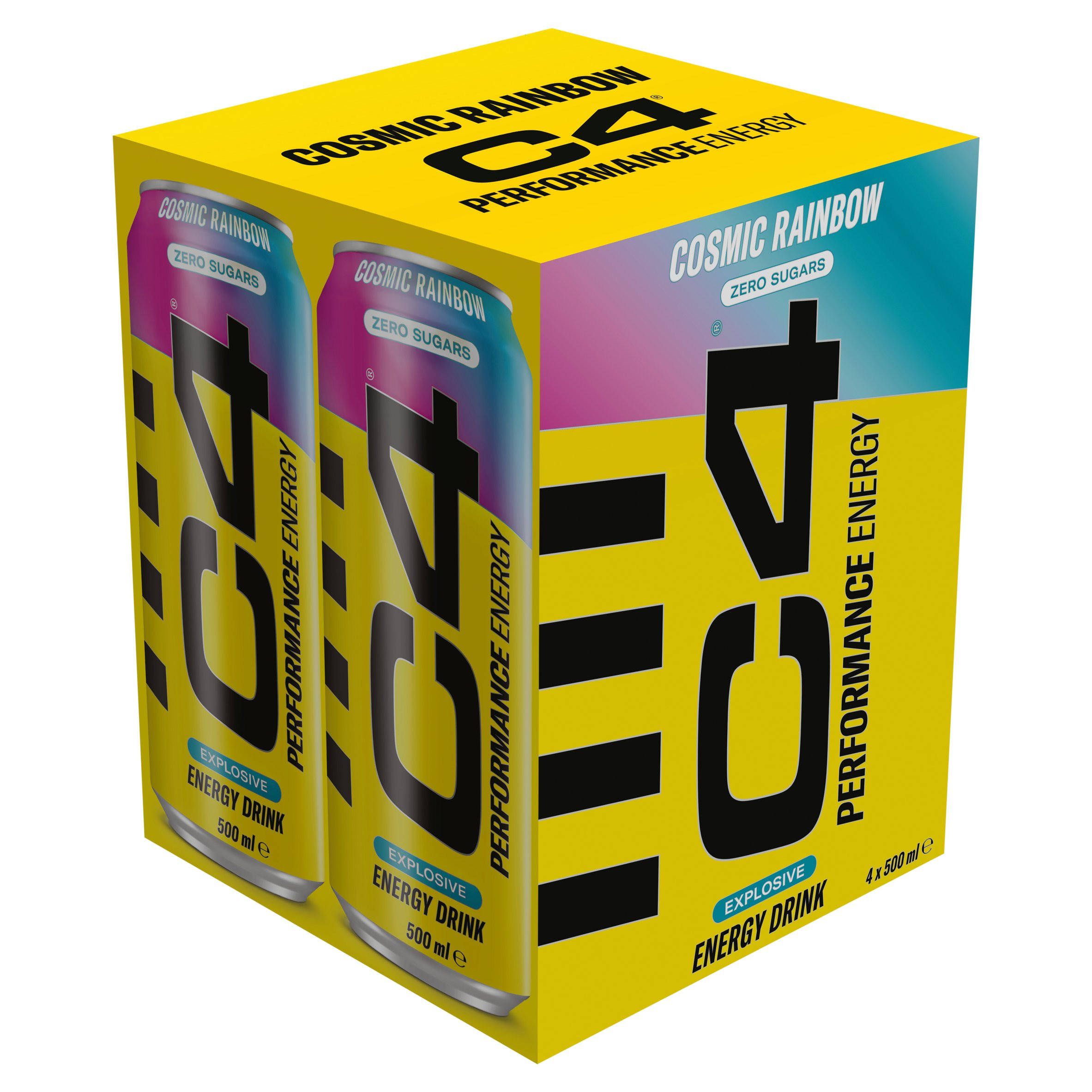 C4 Performance Energy Cosmic Rainbow Energy Drink 4 x 500ml