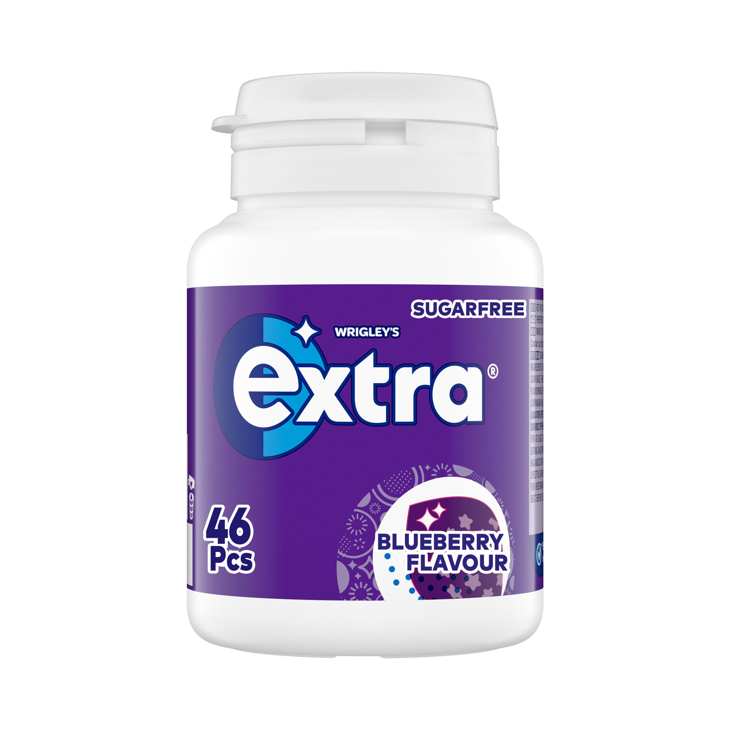 Extra Blueberry Flavour Sugarfree Chewing Gum Bottle 46 Pieces