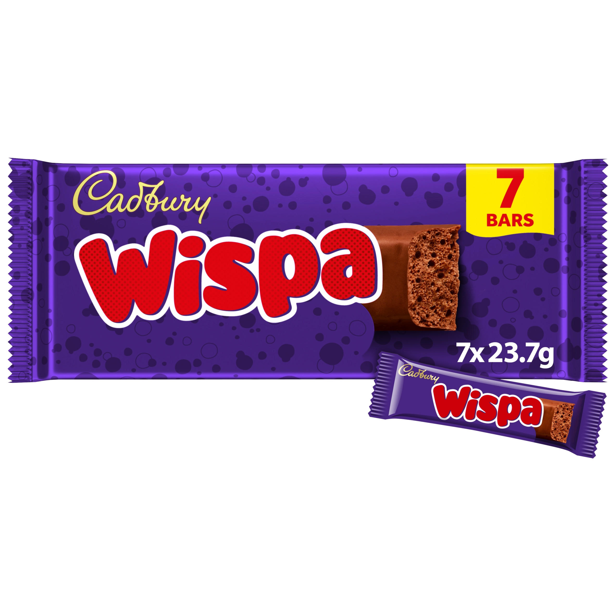 Cadbury Wispa Chocolate Bar 7 Pack Multipack 165.9g (7 x 23.7g)