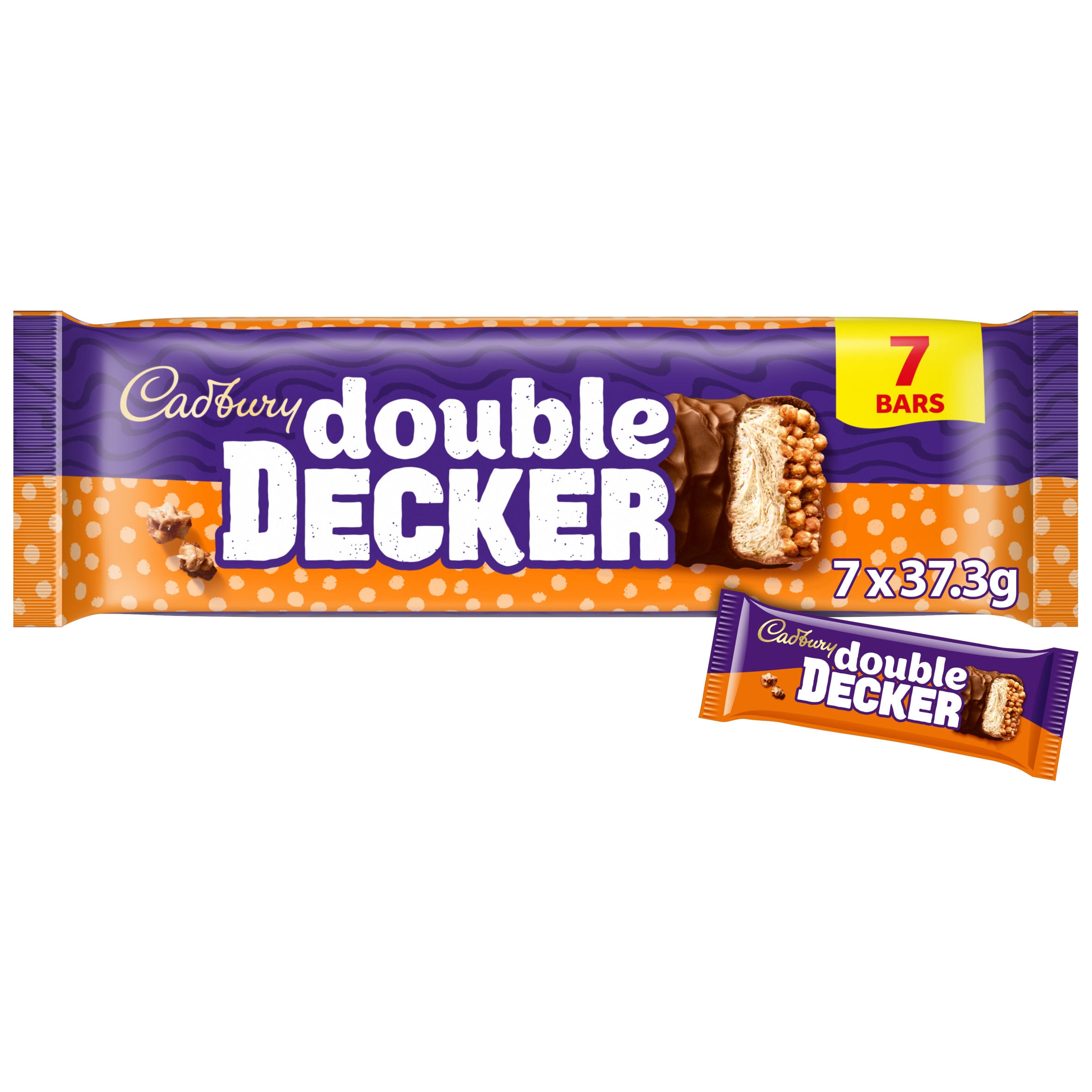 Cadbury Double Decker Chocolate Bar 7 Pack Multipack 261.1g (7 x 37.3g)