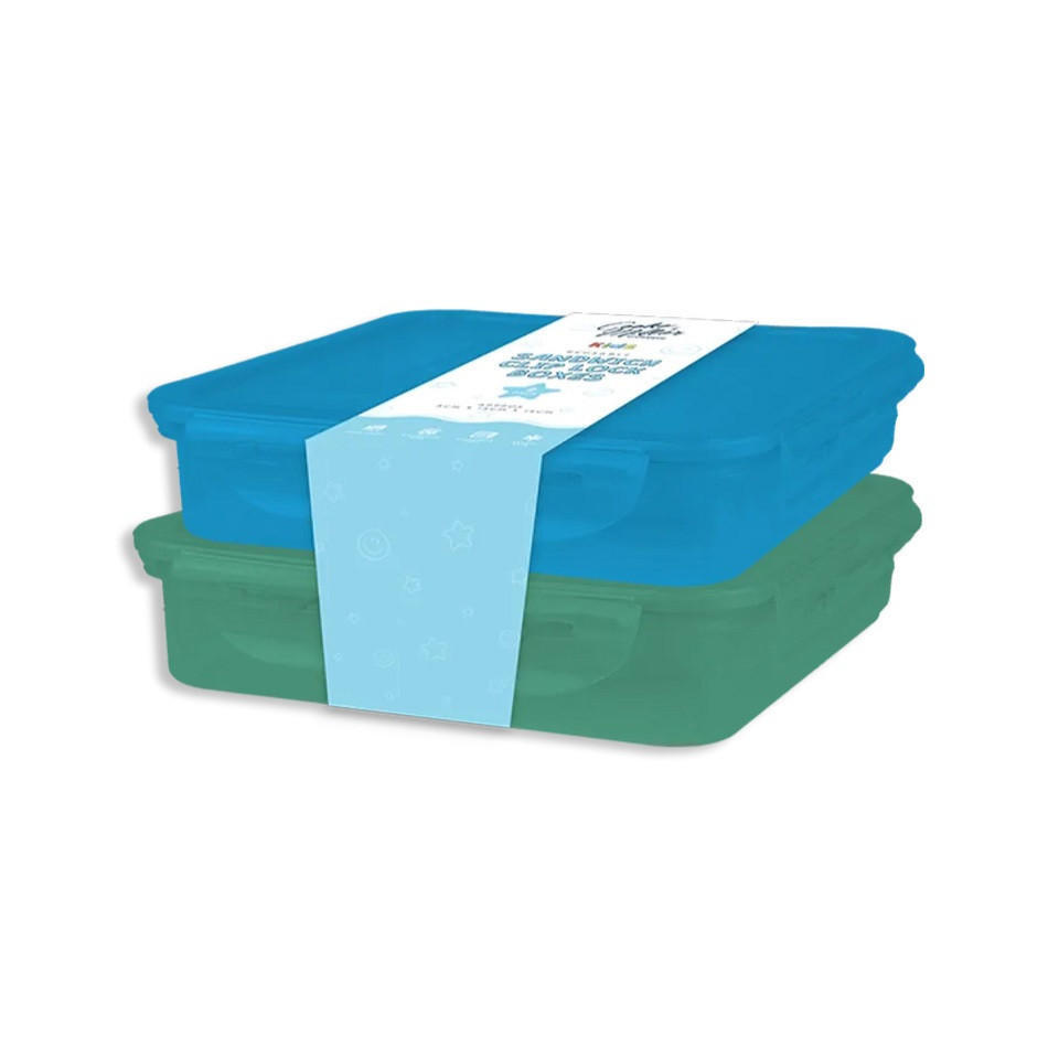 Boys Sandwich Clip Lock Boxes 2pk
