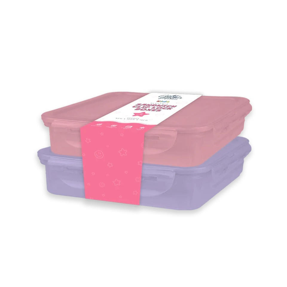Girls Sandwich Clip Lock Boxes 2pk