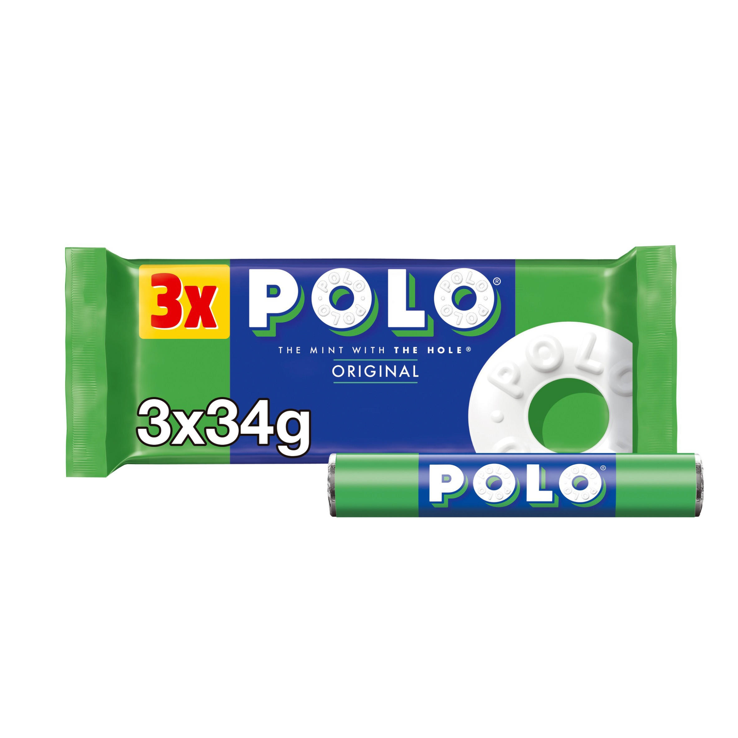Polo Original Mint Tube 3 Pack Multipack 102g