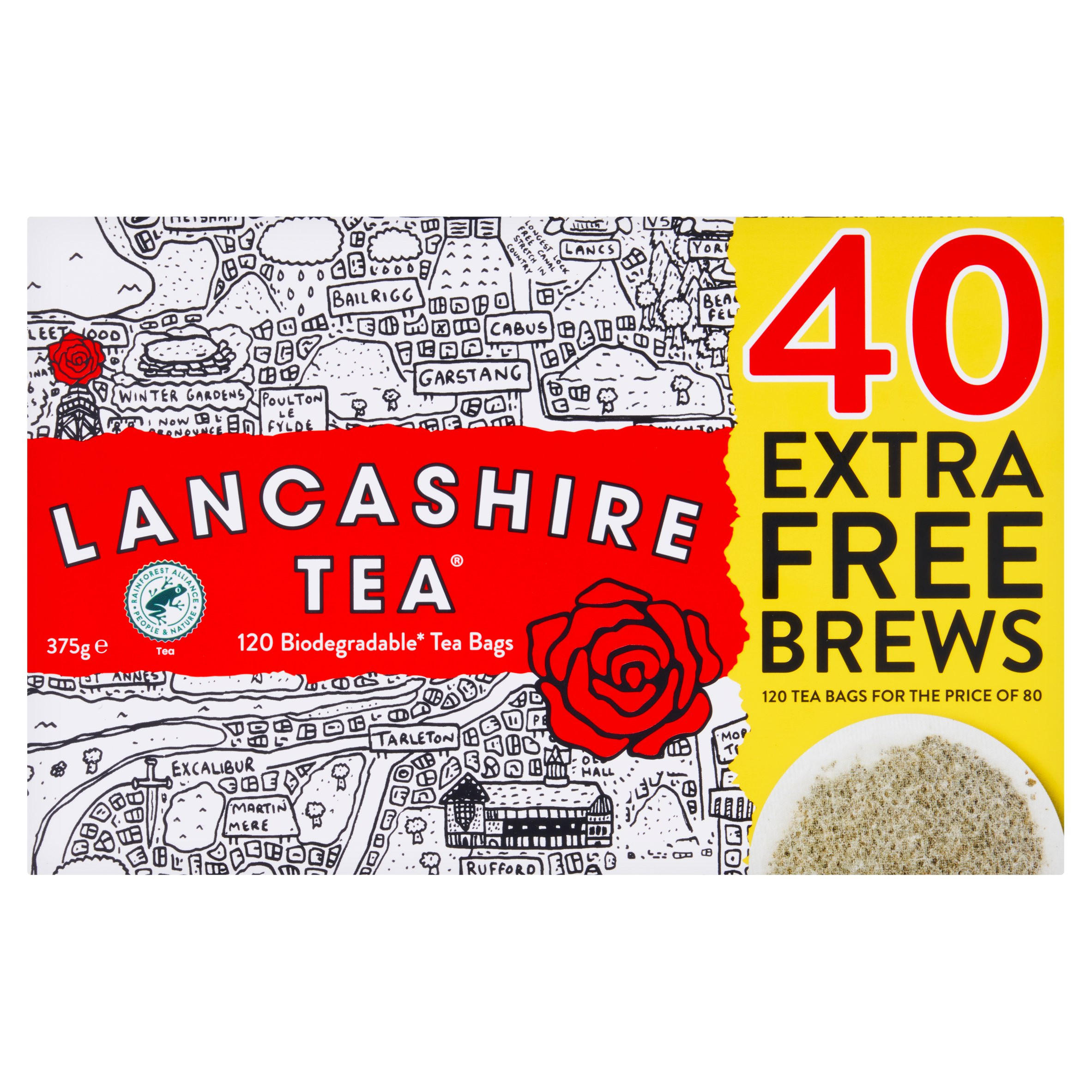 Lancashire Tea 120 Biodegradable Tea Bags 375g