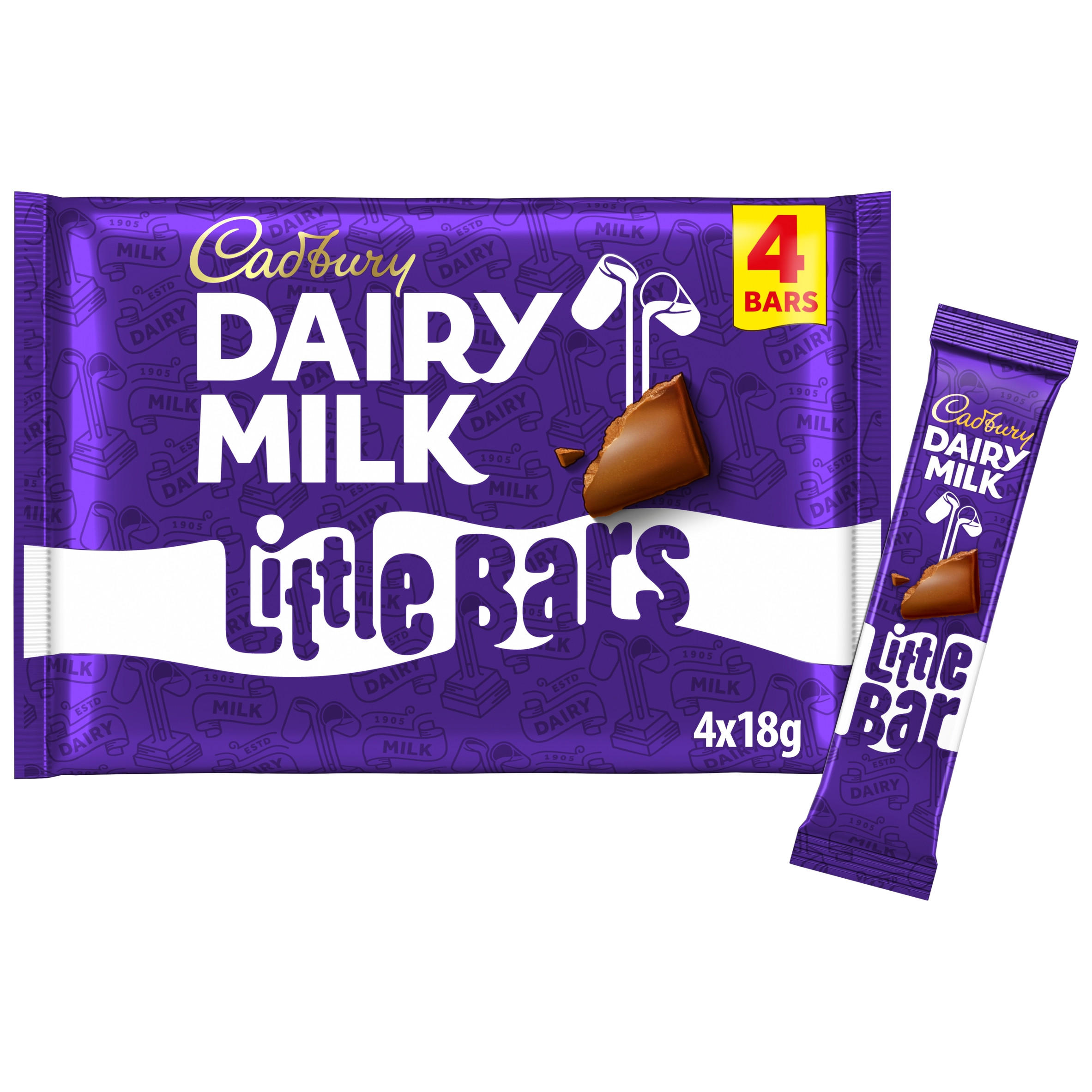 Cadbury Dairy Milk Little Bars 4 Pack Multipack 72g