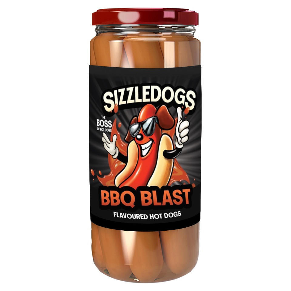 Sizzle Dogs BBQ Blast Flavoured Hot Dogs 550g