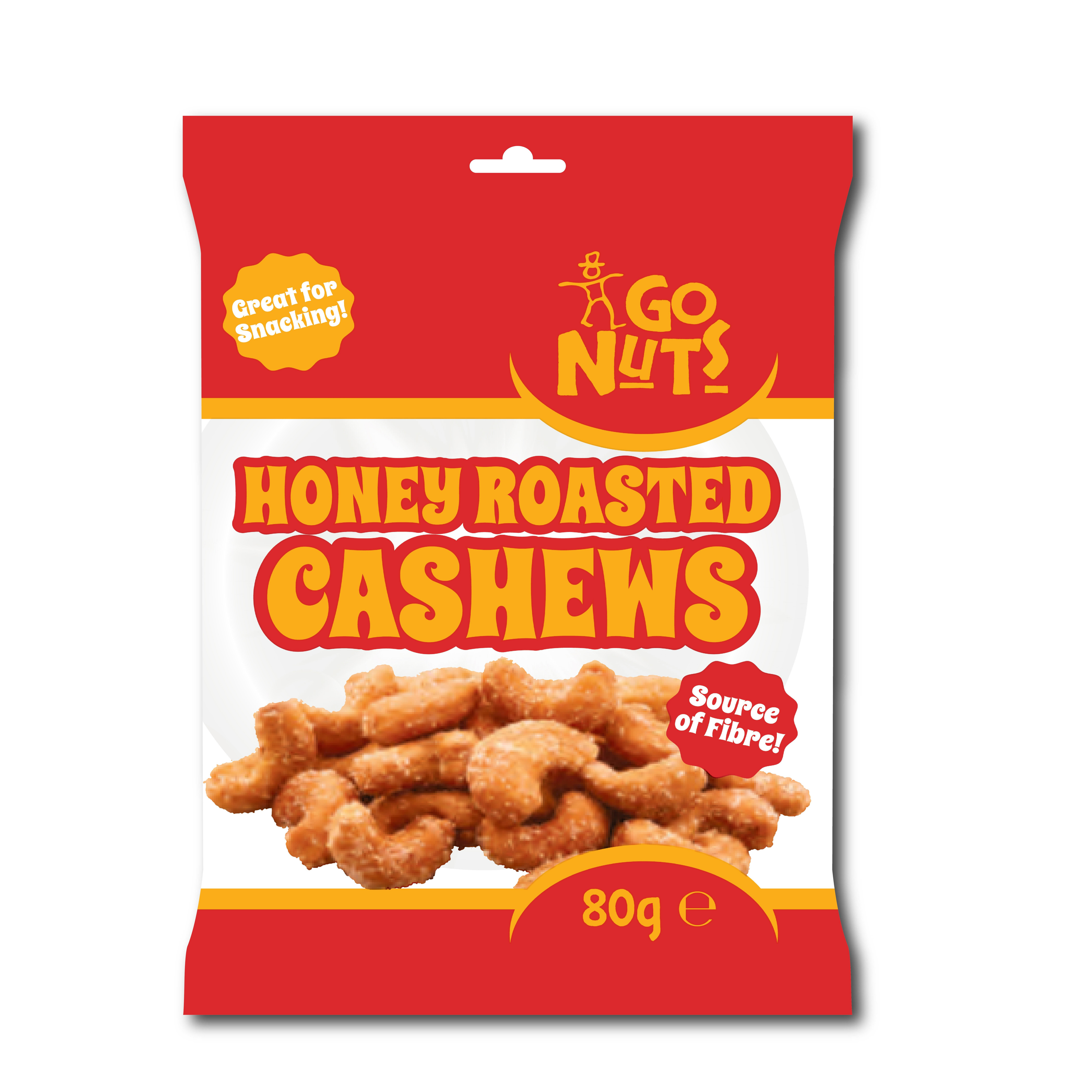 Go Nuts Honey Roasted Cashews 80g