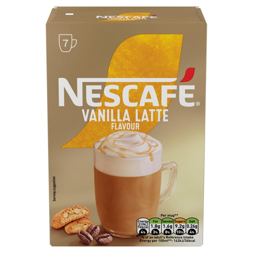Nescafe Vanilla Latte Instant Coffee 7 x 18.5g Sachets