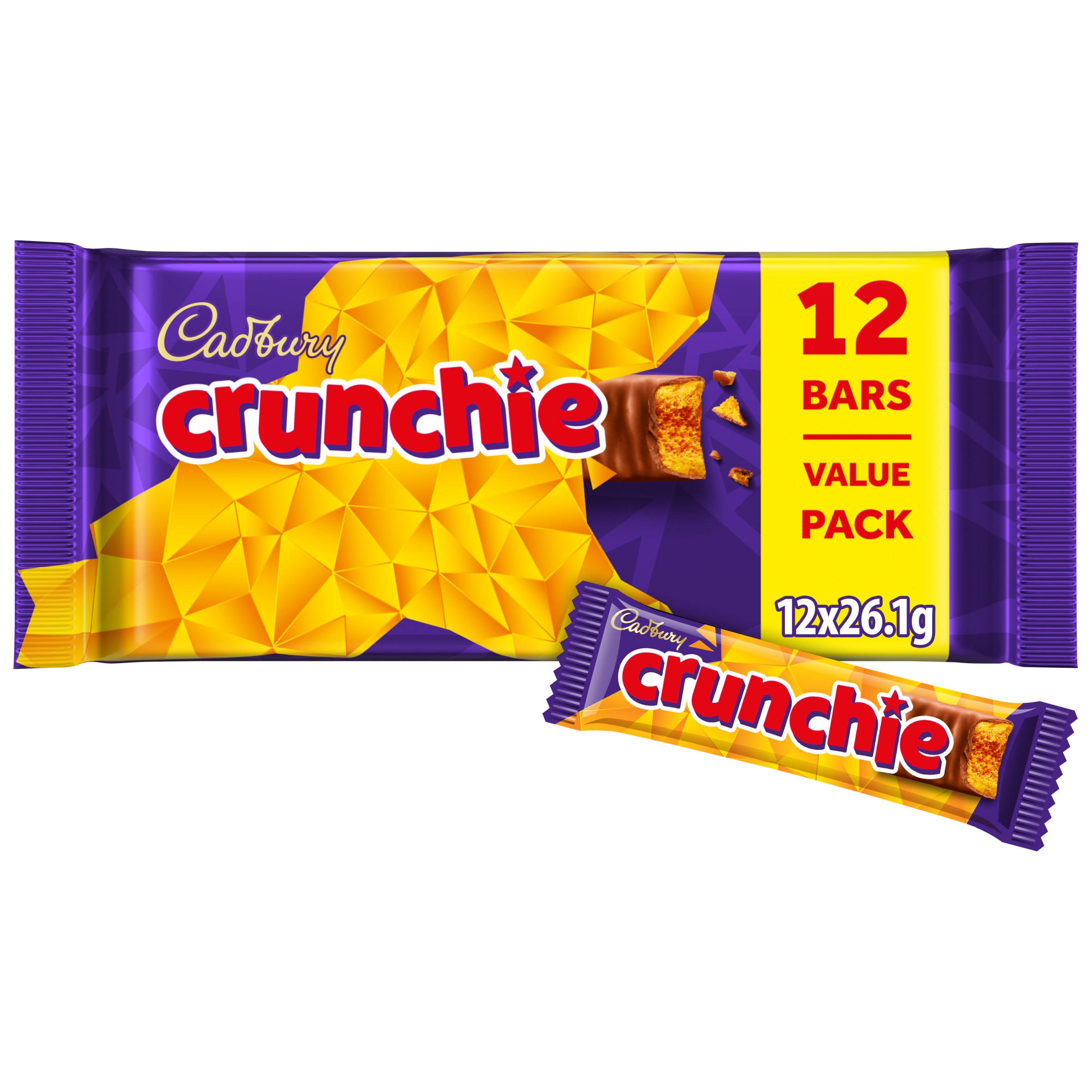 Cadbury Crunchie Chocolate Bar 12 Pack Multipack 312.2g (12 x 26g)