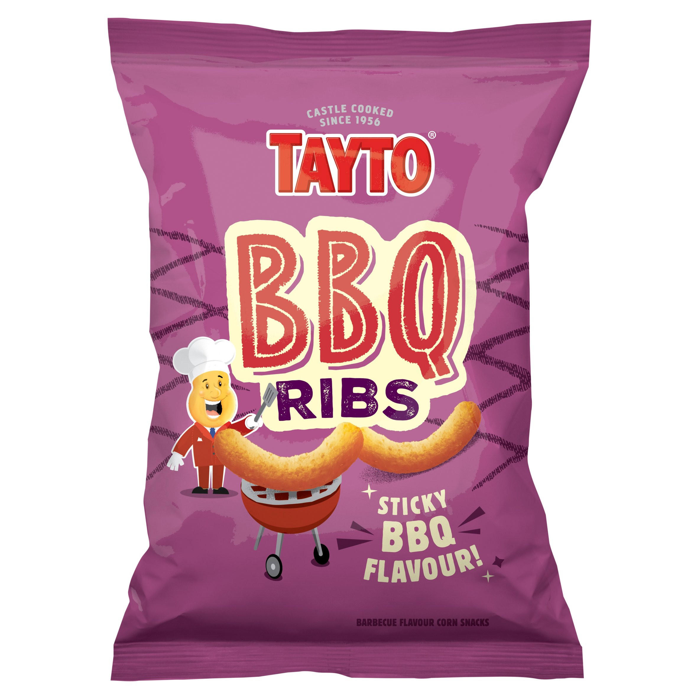 Tayto BBQ Ribs Barbecue Flavour Corn Snacks 65g