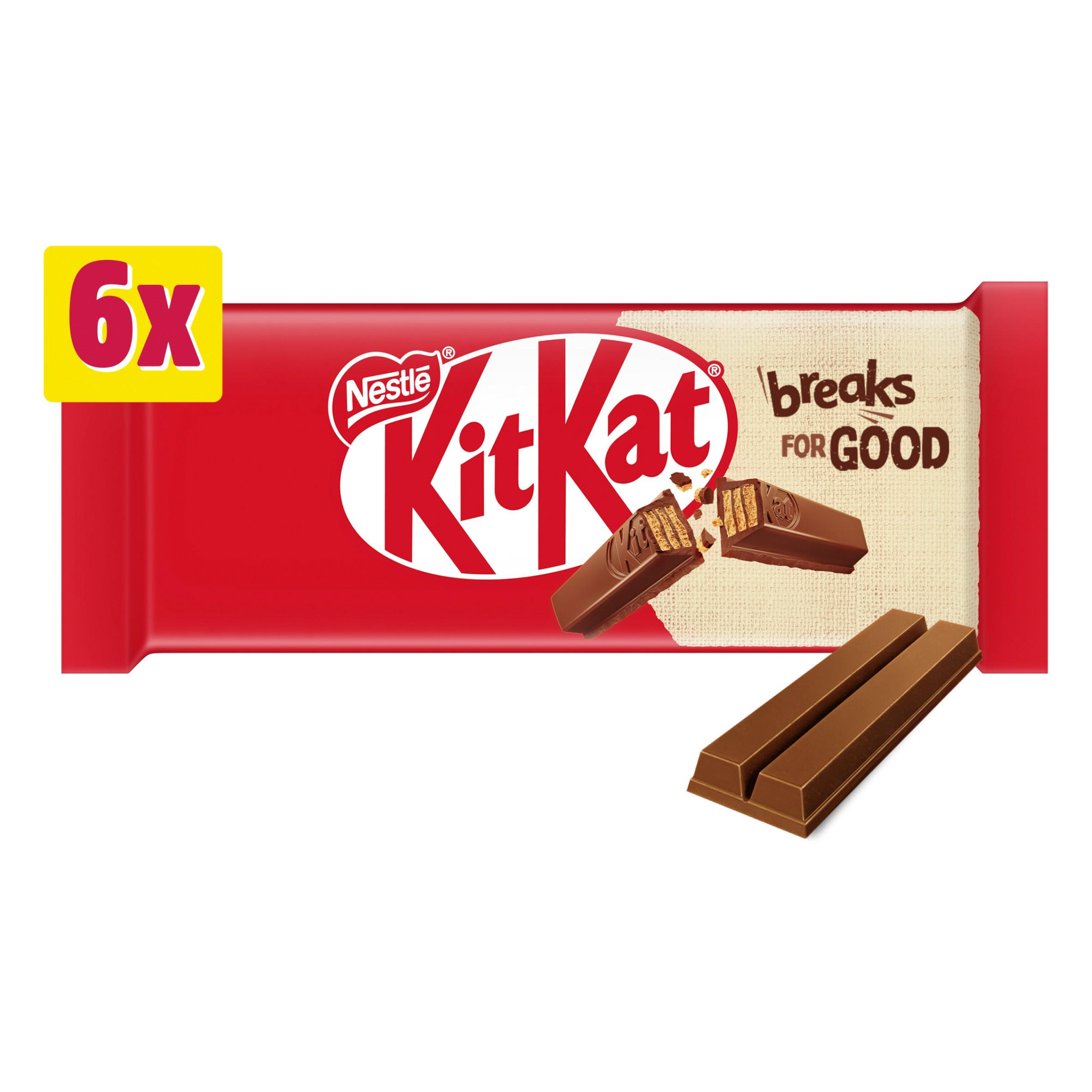 KitKat 2 Finger Milk Chocolate Biscuit Bar 6 Pack Multipack 124.2g
