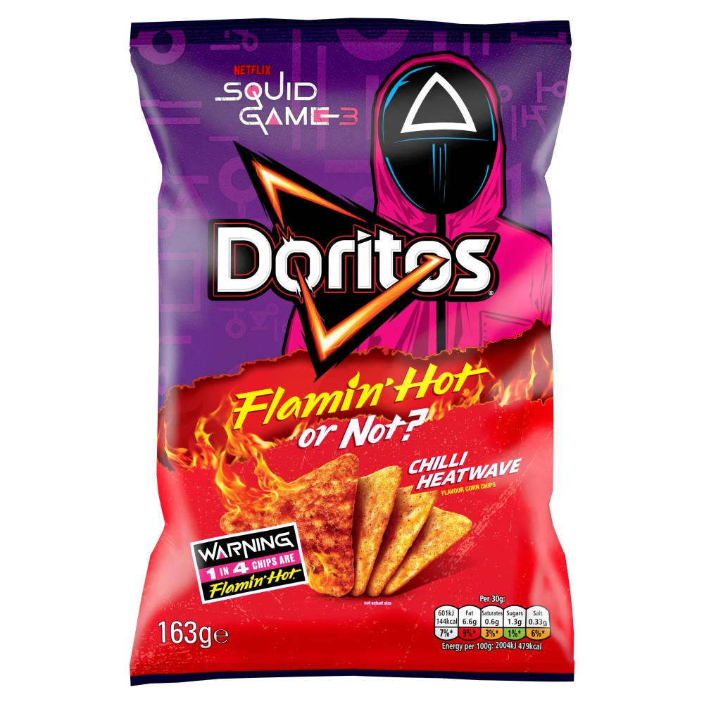 Doritos Flamin’ Hot or Not Tortilla Chips Sharing Crisps 163g