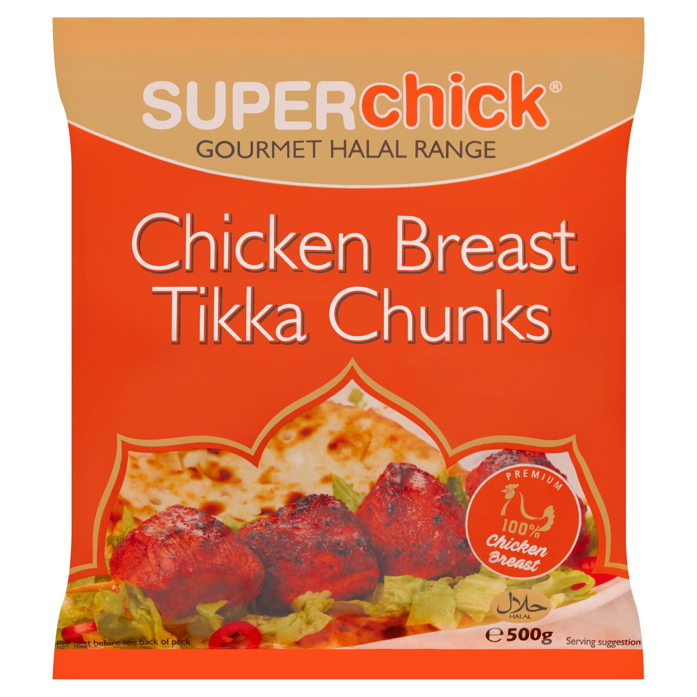 Superchick Chicken Breast Tikka Chunks 500g