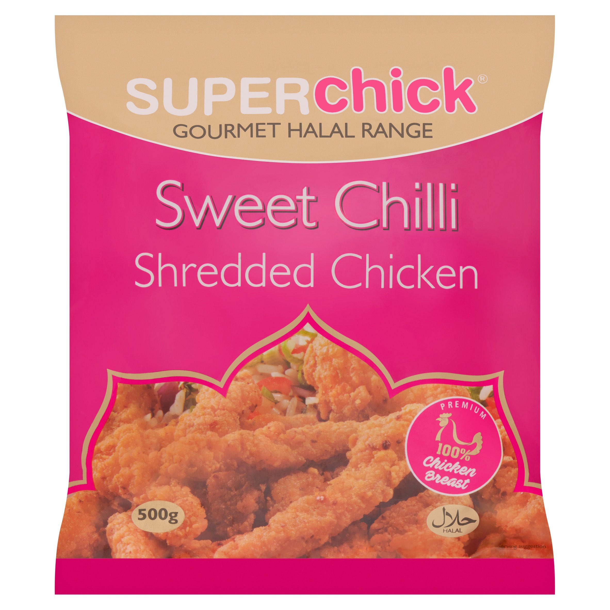 Superchick Sweet Chilli Shredded Chicken 500g