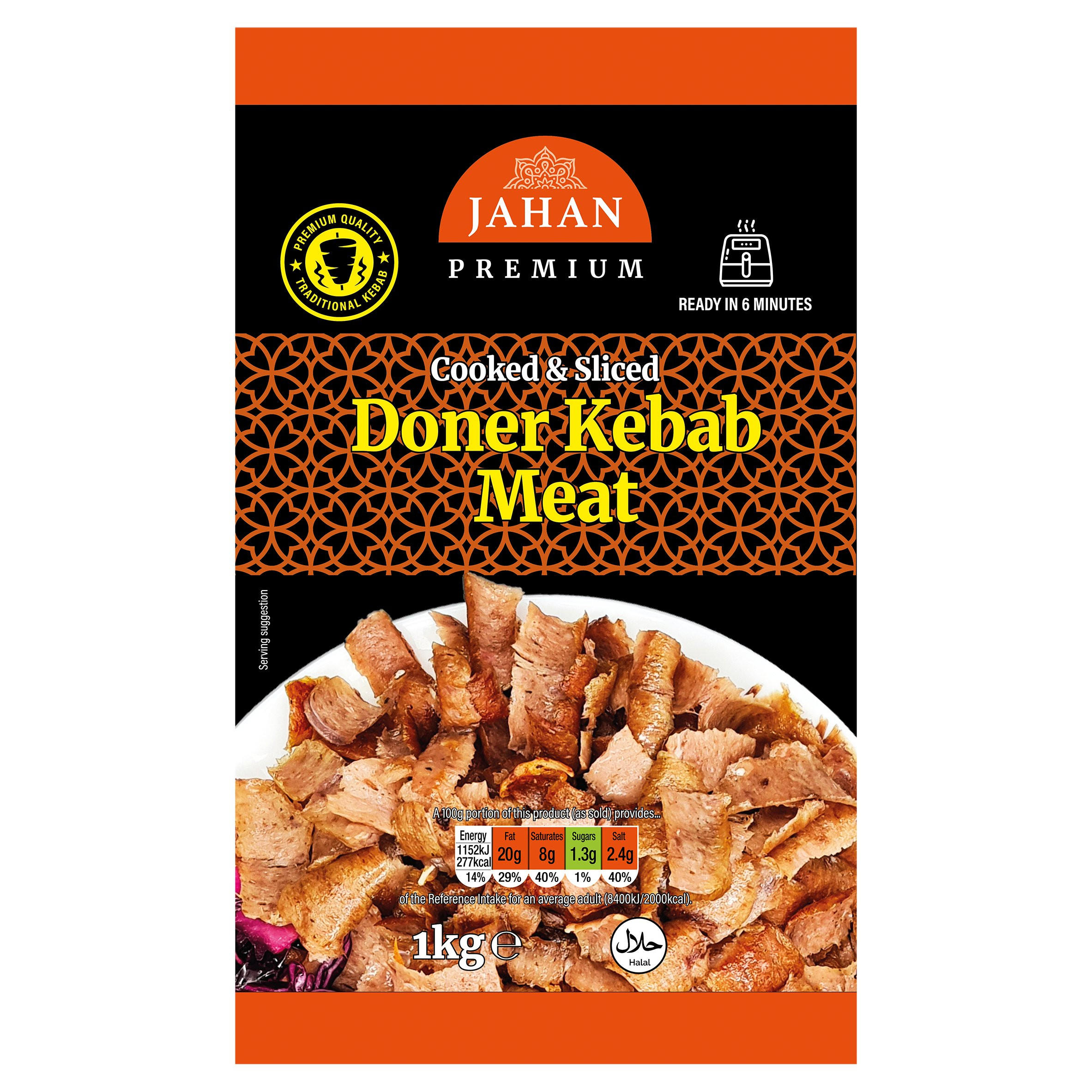 Jahan Premium Cooked & Sliced Doner Kebab Meat 1kg