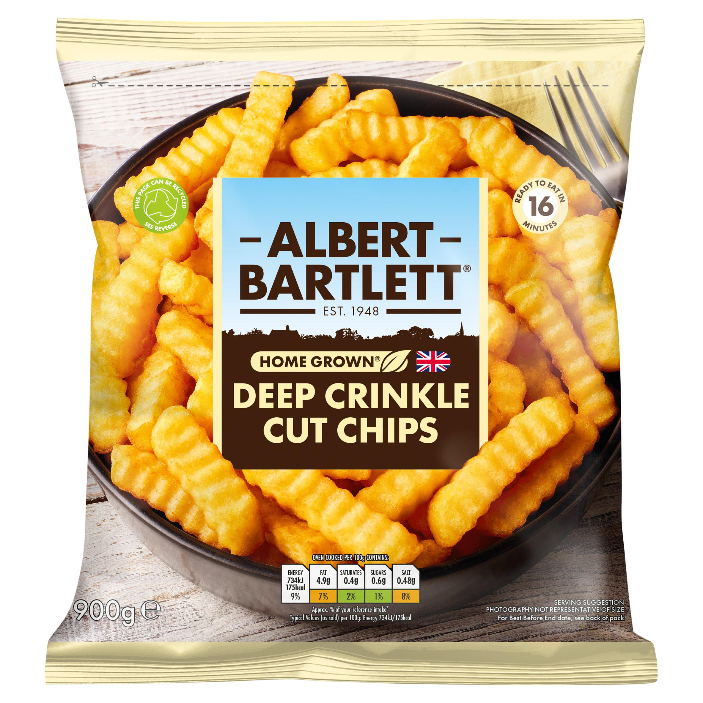 Albert Bartlett Deep Crinkle Cut Chips 900g