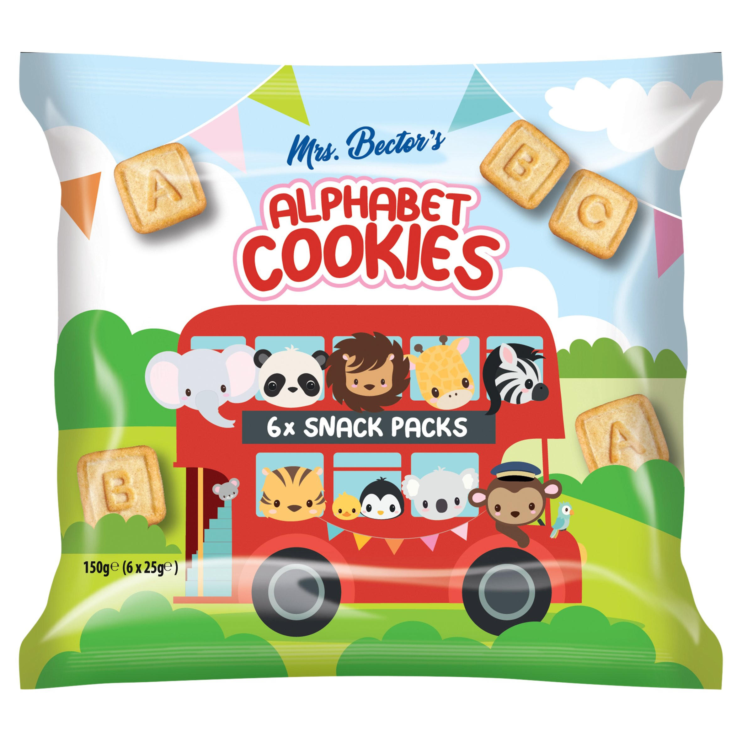 Mrs Bector's Alphabet Cookies 6 x 25g (150g)
