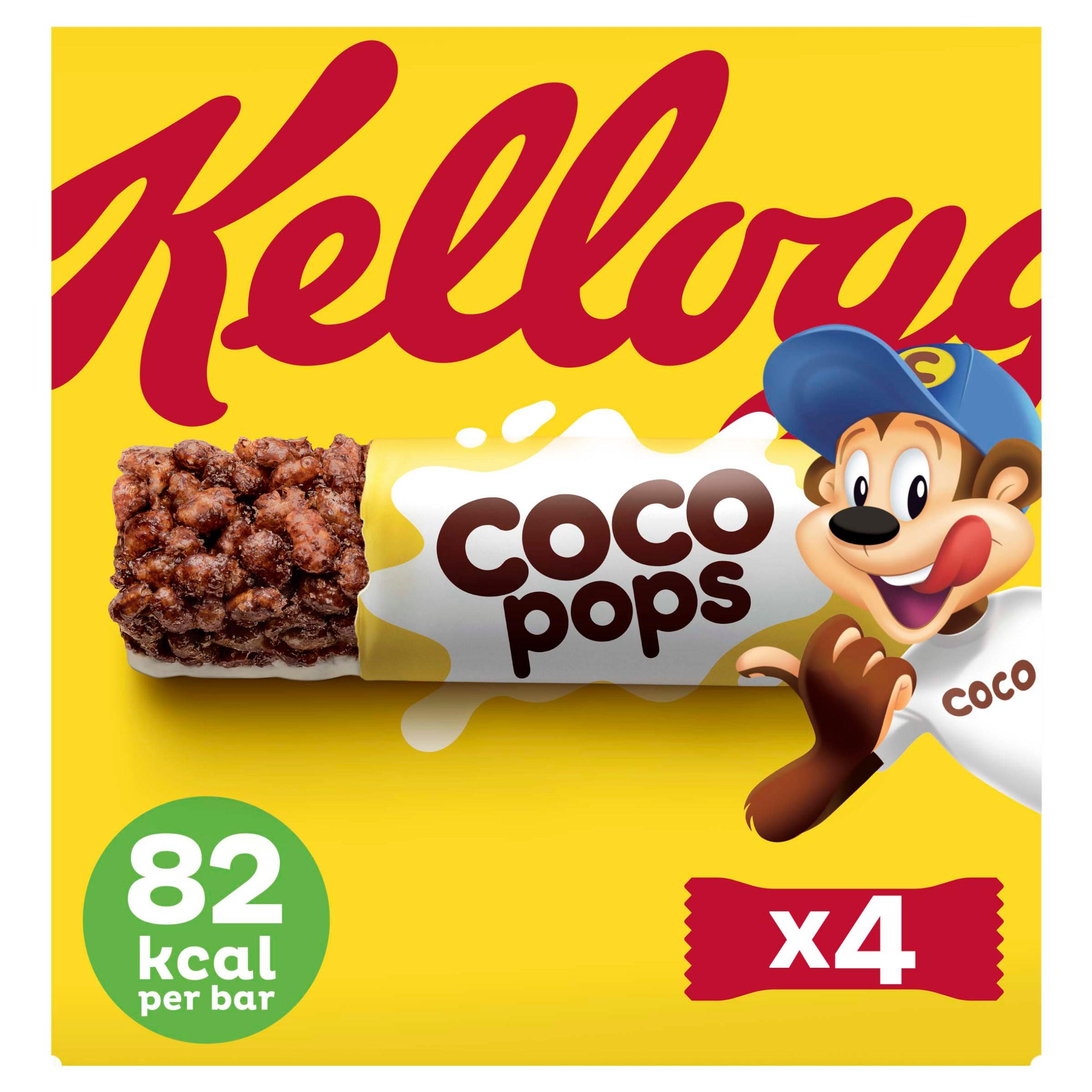 Kellogg's Coco Pops Chocolate Cereal Milk Snack Bars 4x20g