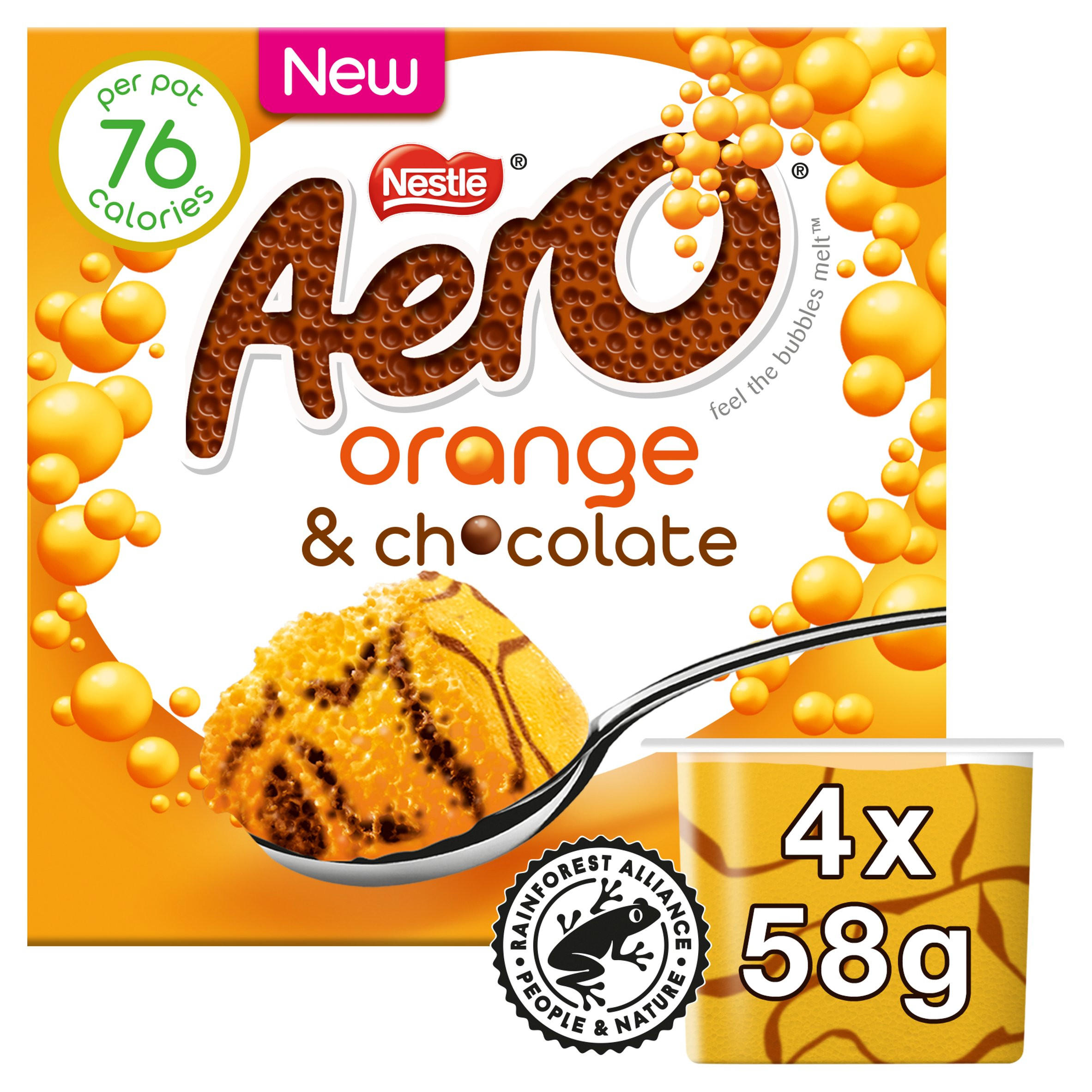 Aero Orange & Chocolate Bubbly Mousse 4 x 58g (232g)