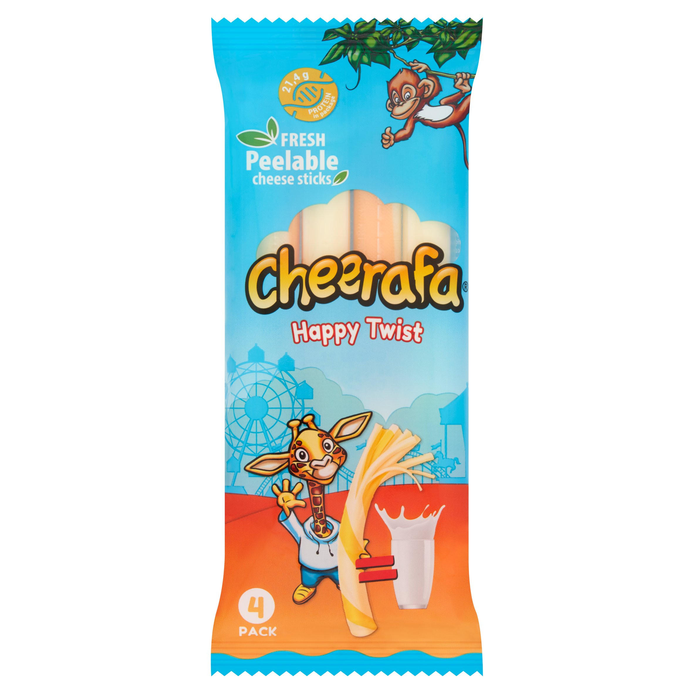 Cheerafa Happy Twist Fresh Peelable Cheese Sticks 4 x 20g (80g)