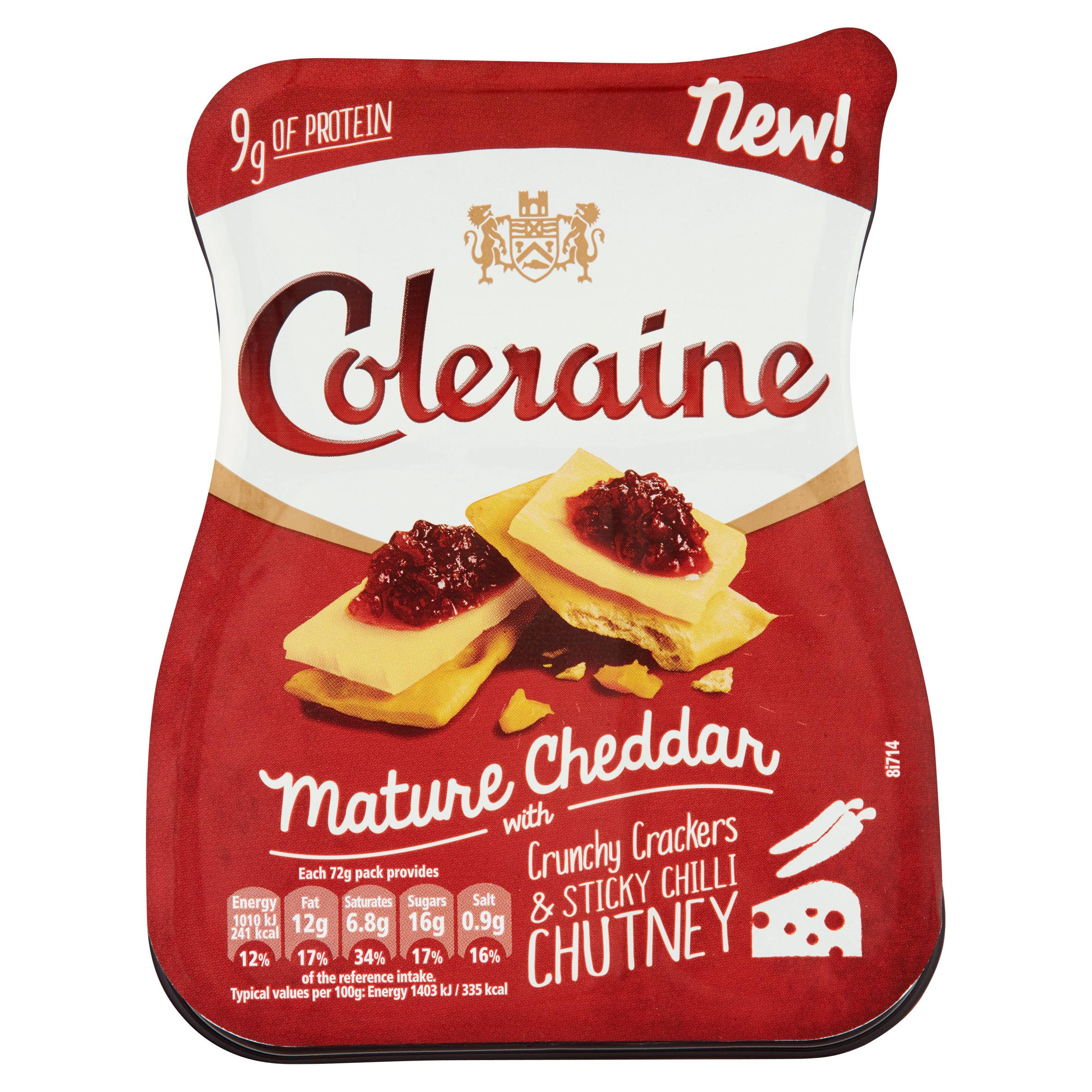 Coleraine Mature Cheddar with Crunchy Crackers & Sticky Chilli Chutney 72g