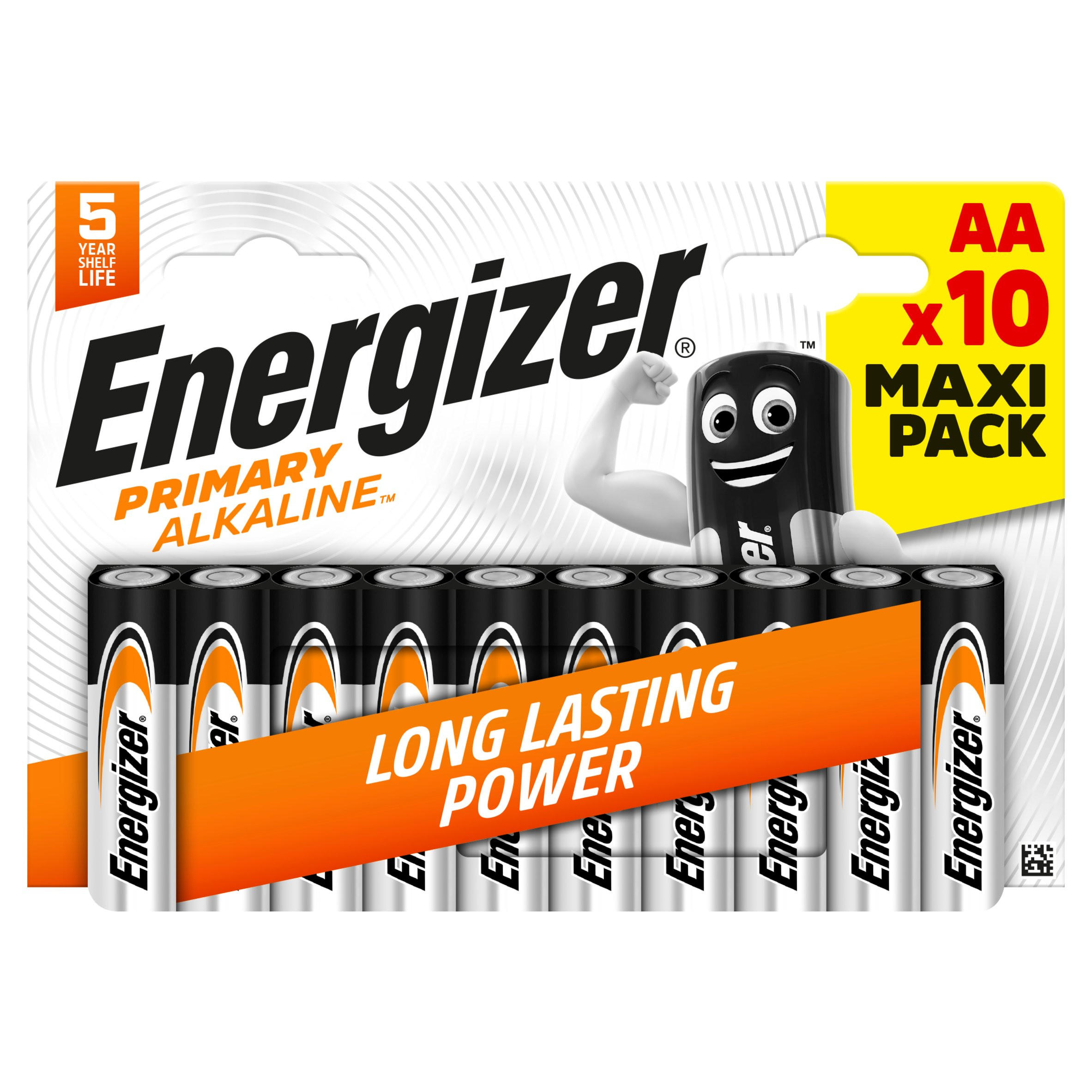 Energizer Primary Alkaline AA Batteries, 10 Pack