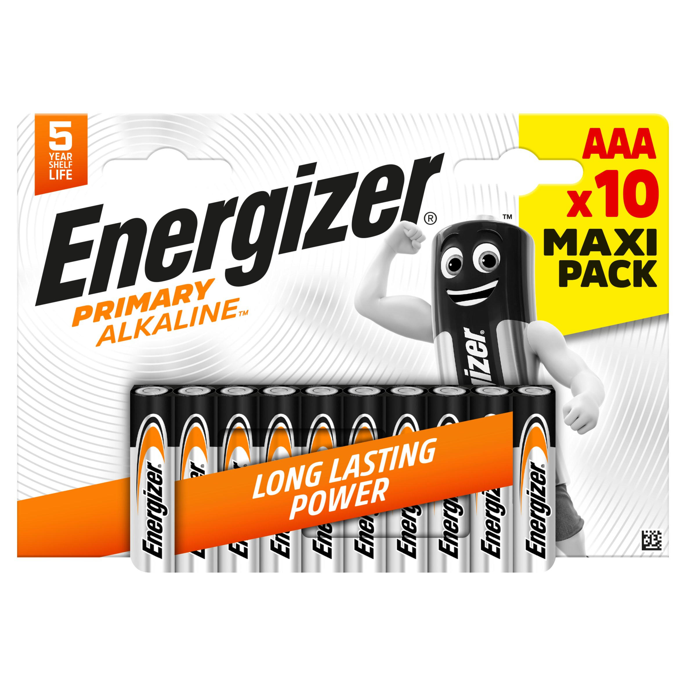 Energizer Primary Alkaline AAA Batteries, 10 Pack