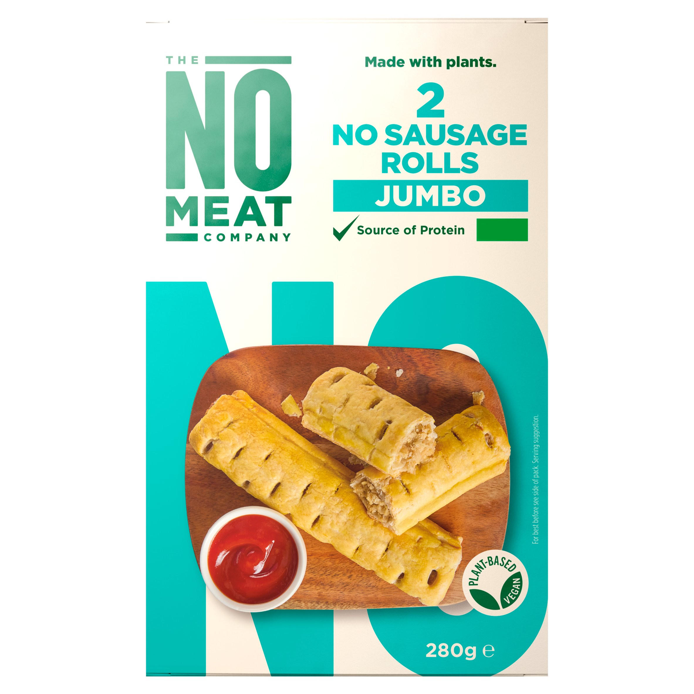 The No Meat Company 2 Jumbo No Sausage Rolls 280g