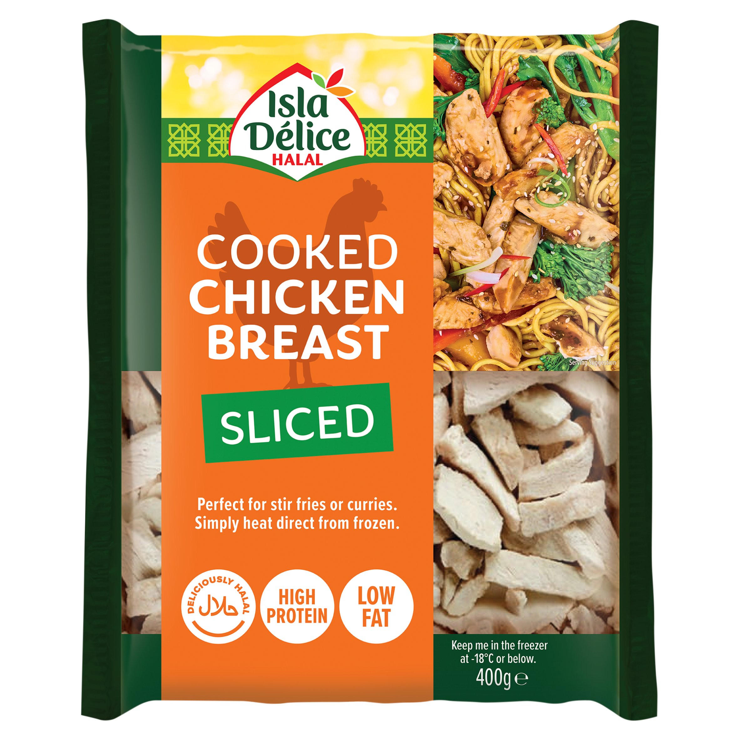 Isla Délice Halal Cooked Chicken Breast Sliced 400g