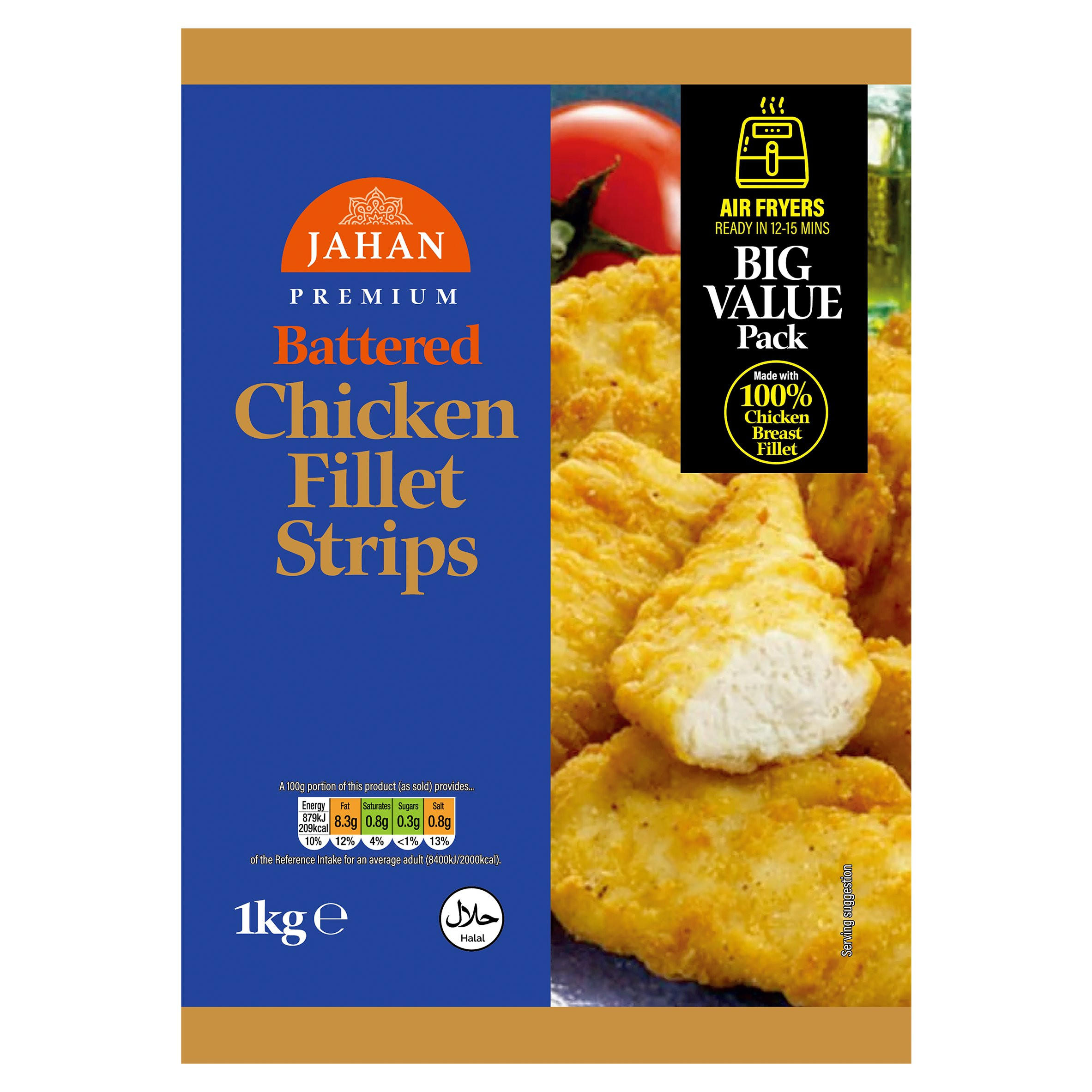 Jahan Premium Battered Chicken Fillet Strips 1kg