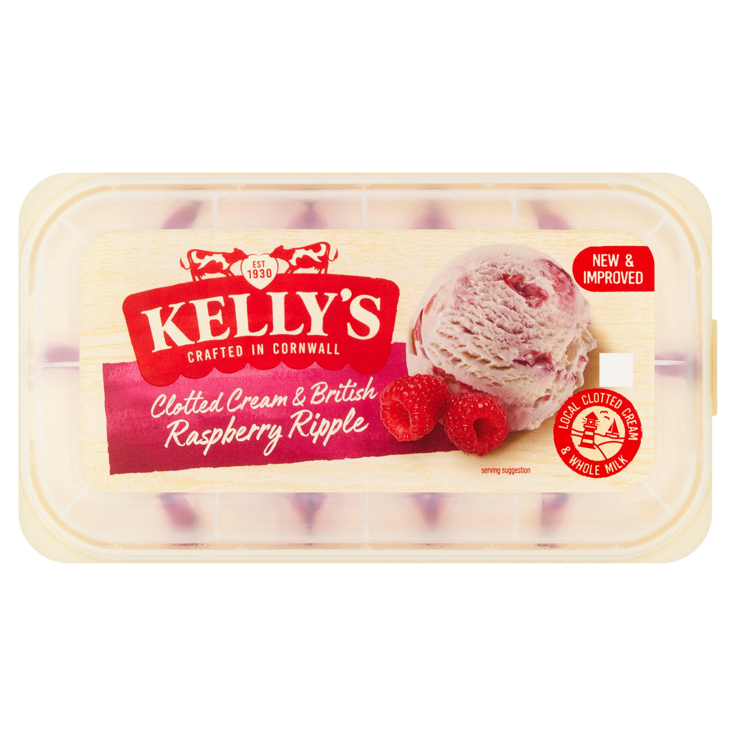 Kelly's Clotted Cream & British Raspberry Ripple 950ml