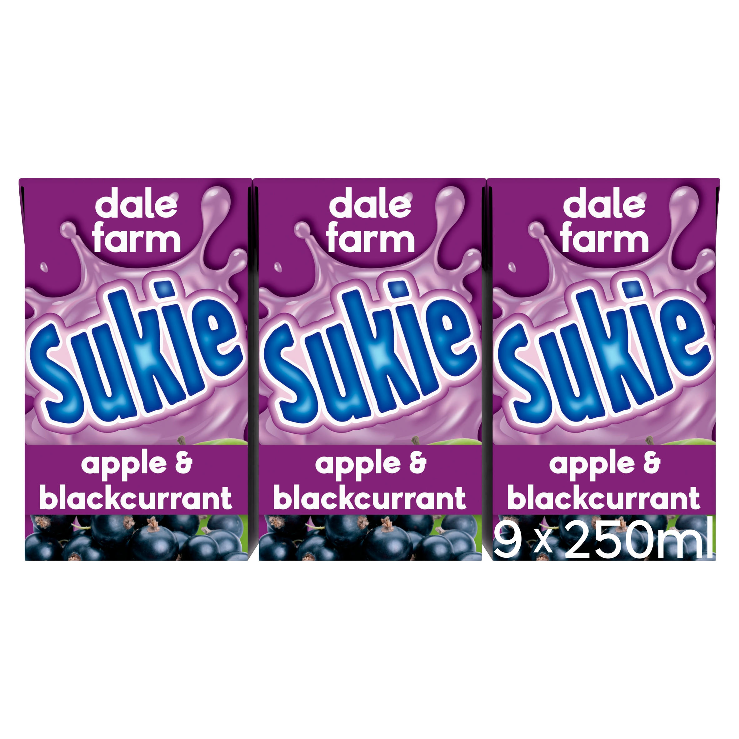 Dale Farm Sukie Apple & Blackcurrant 9 x 250ml