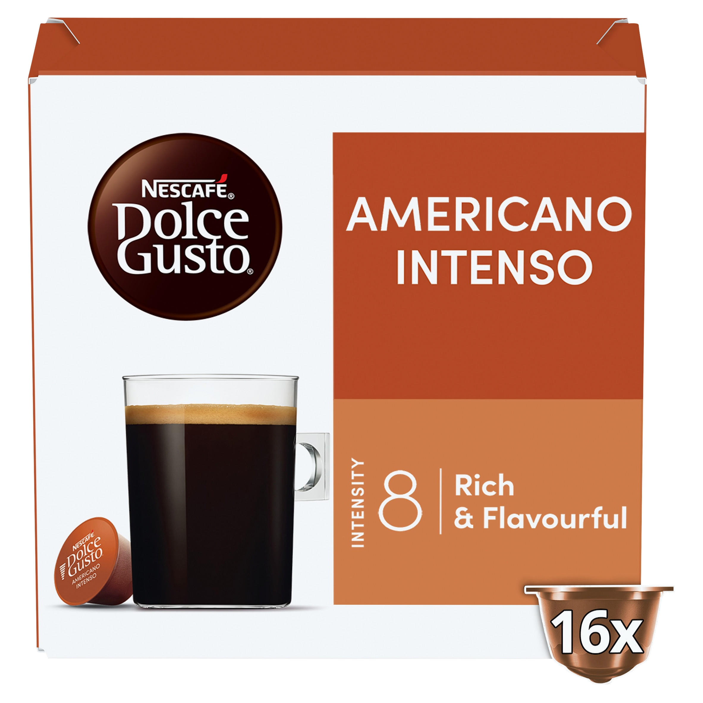 Nescafé Dolce Gusto Americano Intenso Coffee Pods x16 (16 Servings)