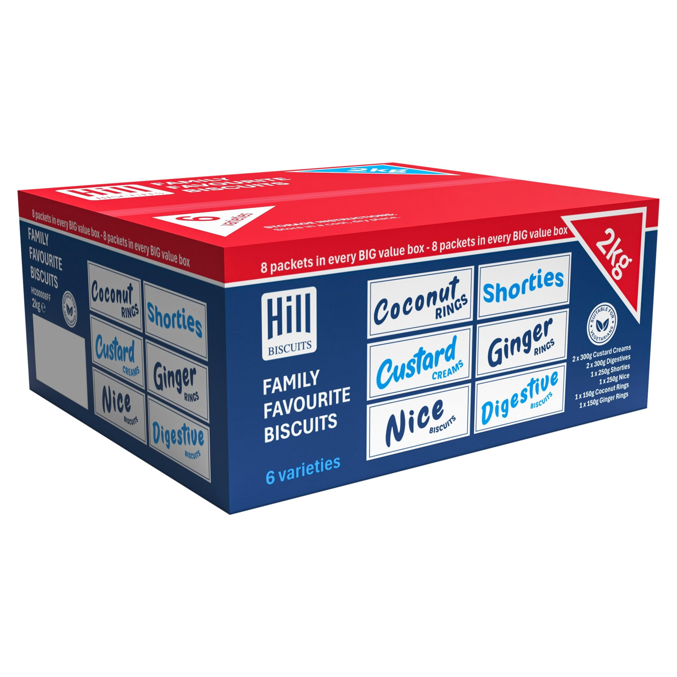 Hill Biscuits Family Favourite Biscuits 2kg (8 Packs)